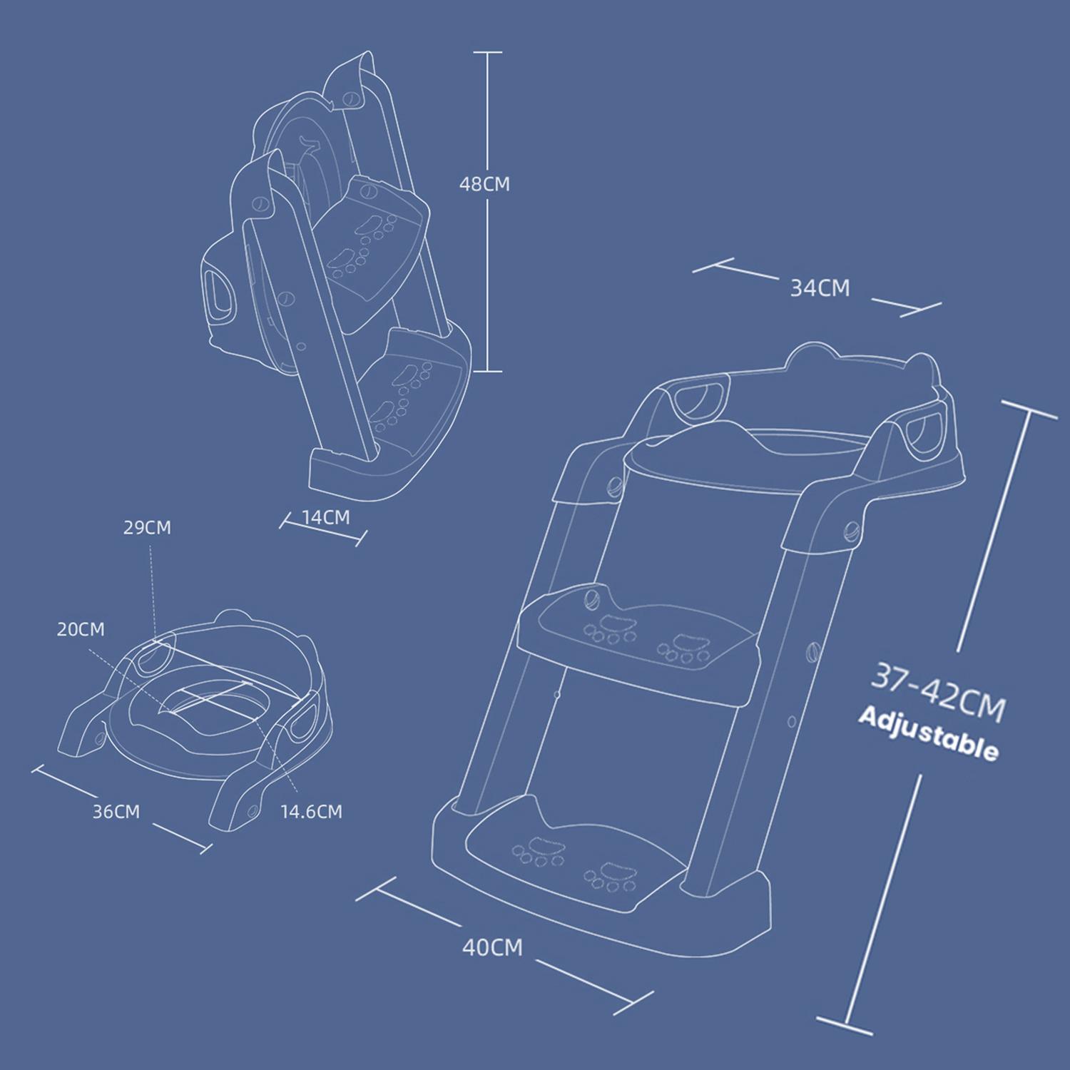 Eazy Kids Step Stool Foldable Potty Trainer Seat- Blue-baby-diapering-pottytraining-image-3