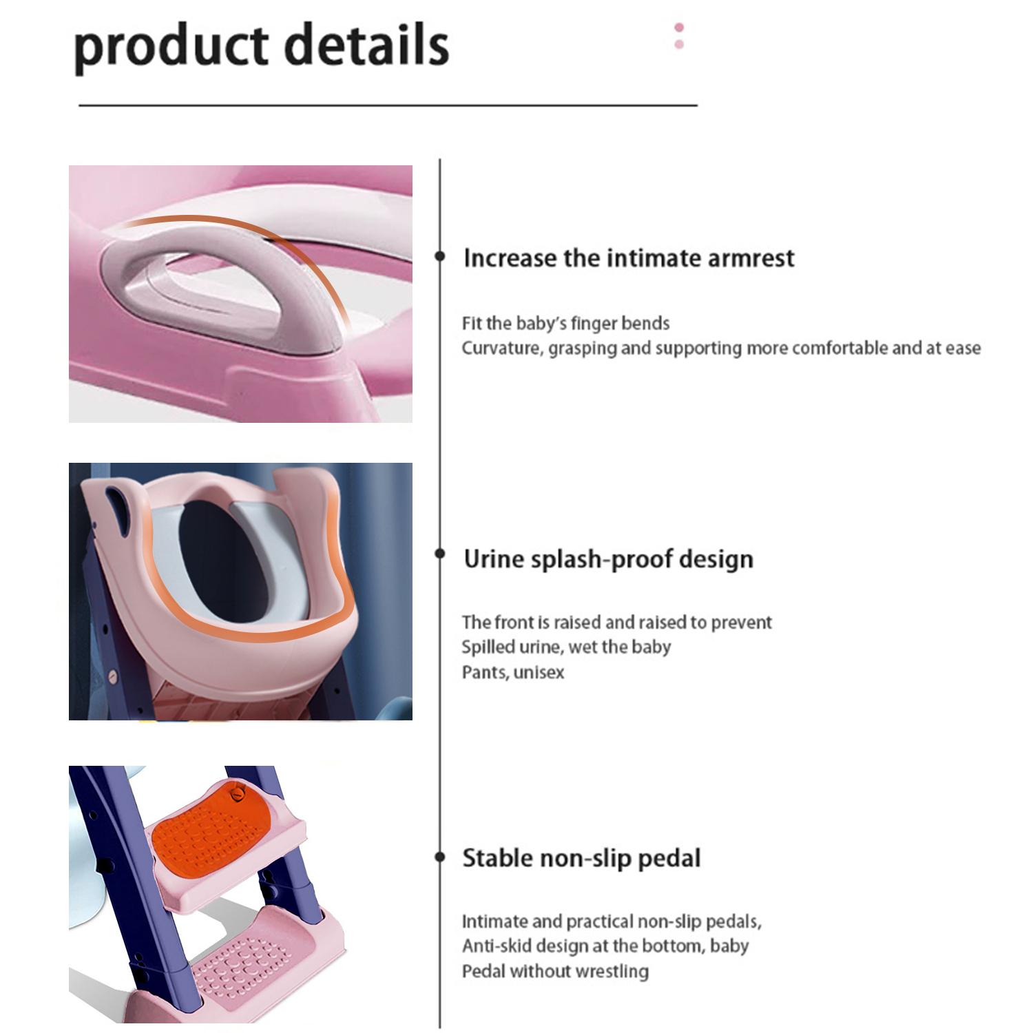 مقعد التدريب على الحمام القابل للطي مقعد الخطوات من إيزي كيدز - وردي-baby-diapering-pottytraining-image-5