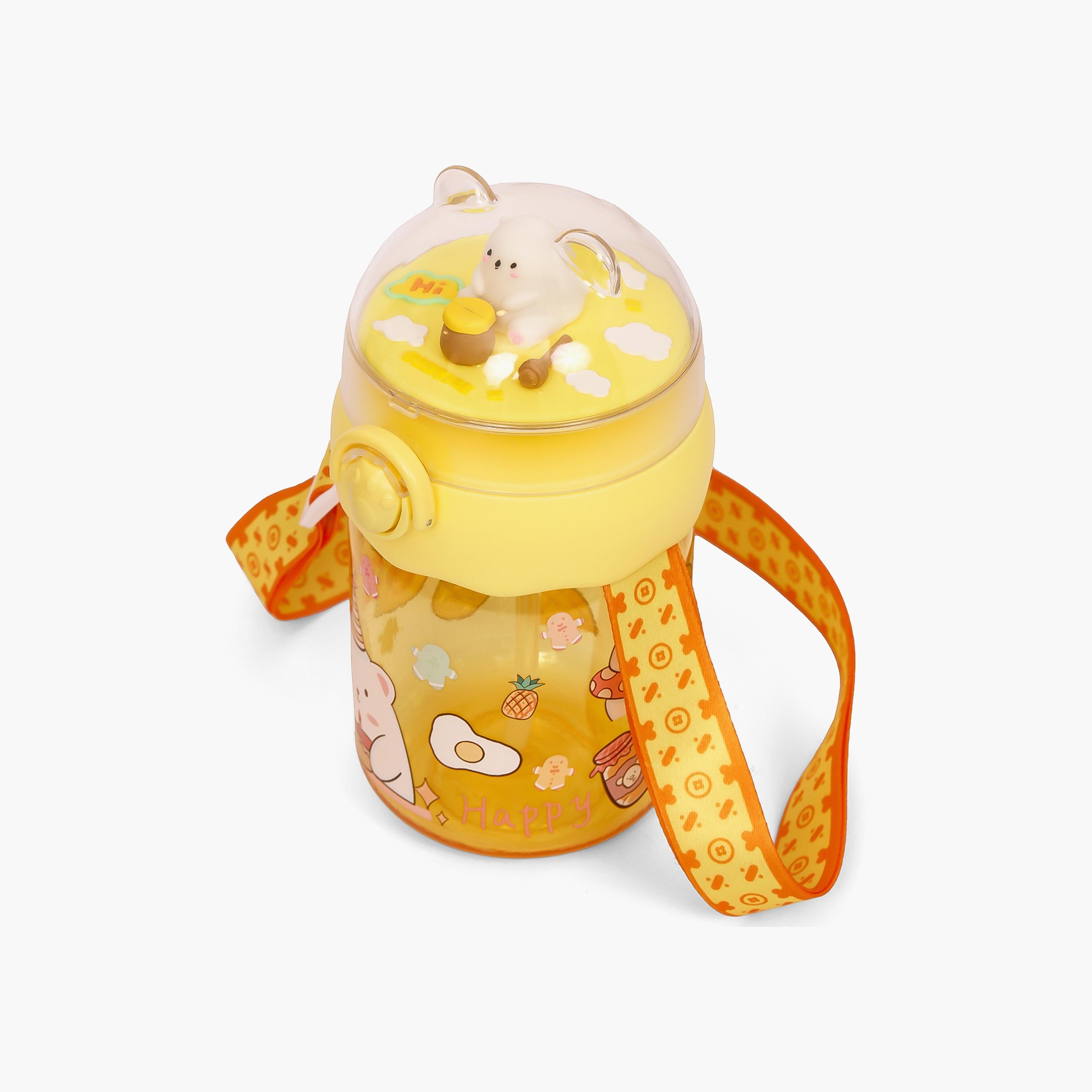 زجاجة مياه بشفاطة إيزي كيدز 580 مل - أصفر-school-waterbottles-image-3