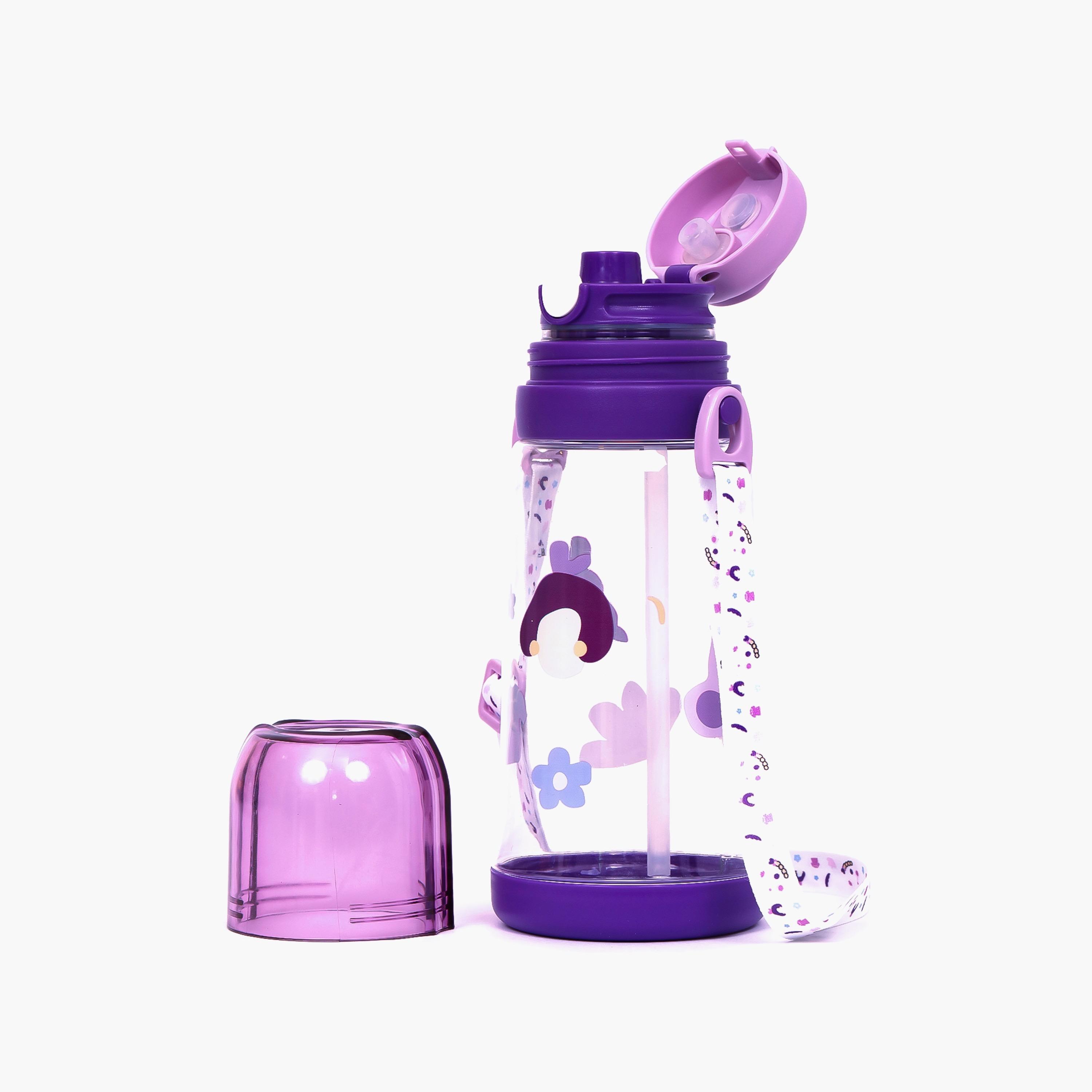 Eazy Kids Water Bottle 600 ML Wt Straw - Purple-school-waterbottles-image-5