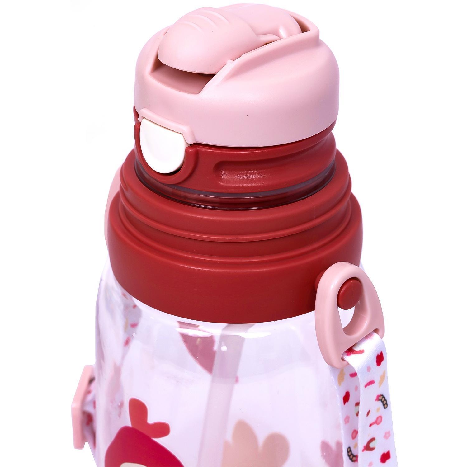 Eazy Kids Water Bottle 600 ML Wt Straw - Pink-school-waterbottles-image-3