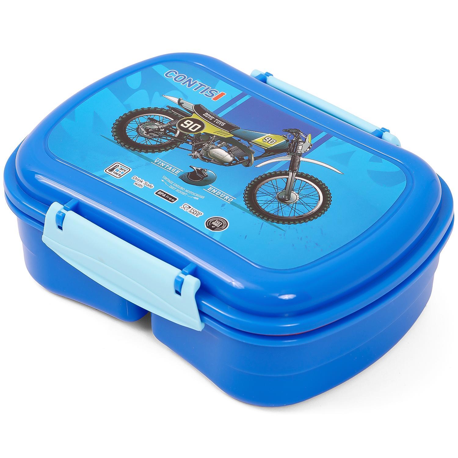 Eazy Kids Lunch Box Wt Bottle - Blue-school-lunchessentials-lunchboxes-image-2