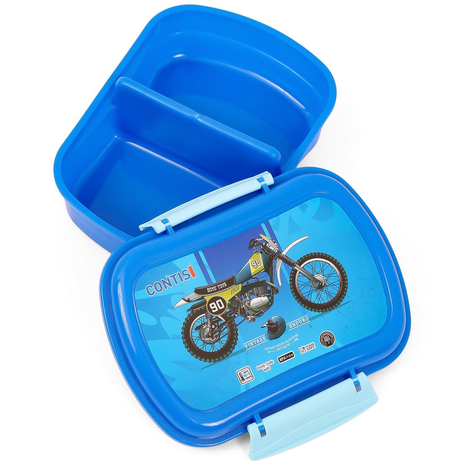 Eazy Kids Lunch Box Wt Bottle - Blue-school-lunchessentials-lunchboxes-image-4