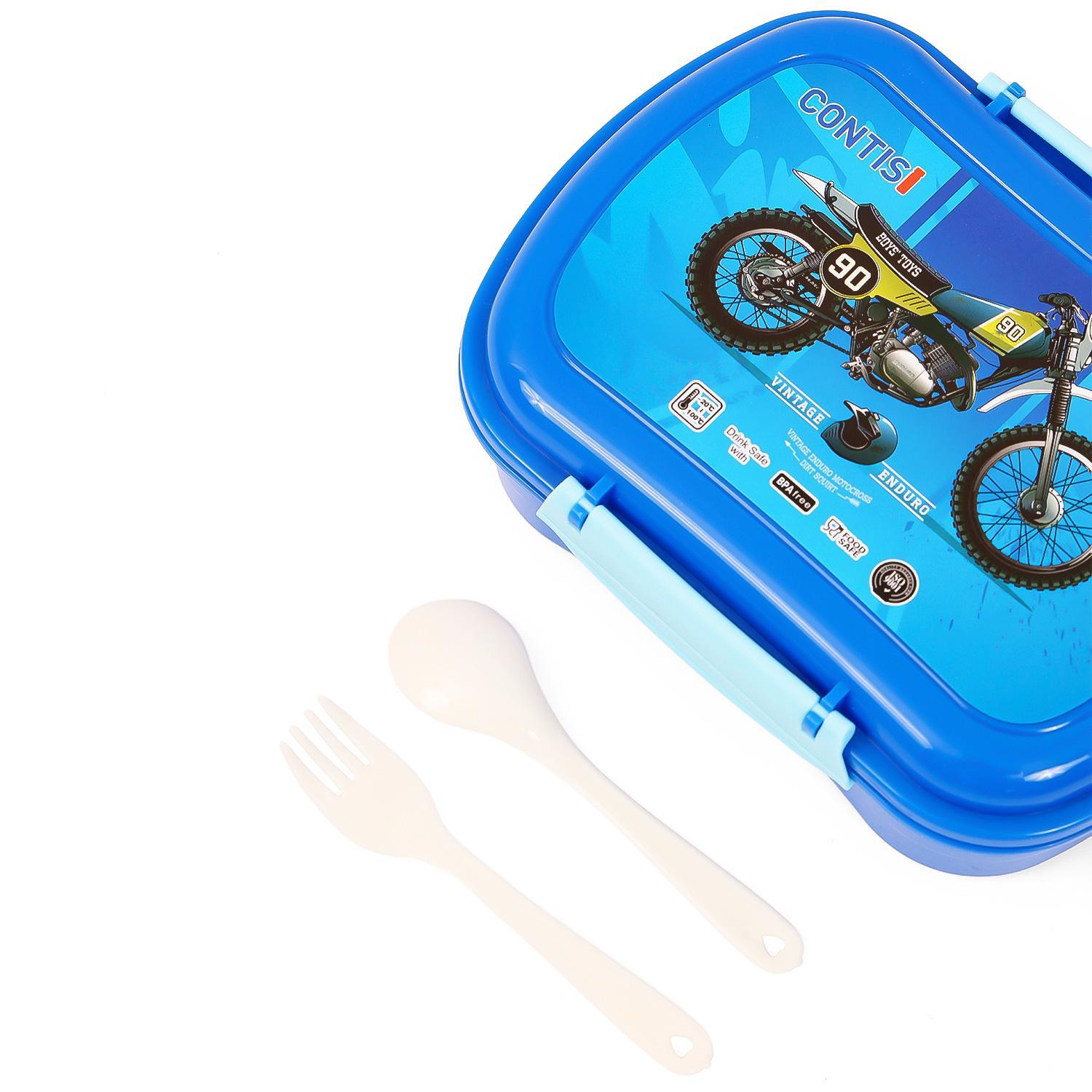 Eazy Kids Lunch Box Wt Bottle - Blue-school-lunchessentials-lunchboxes-image-5