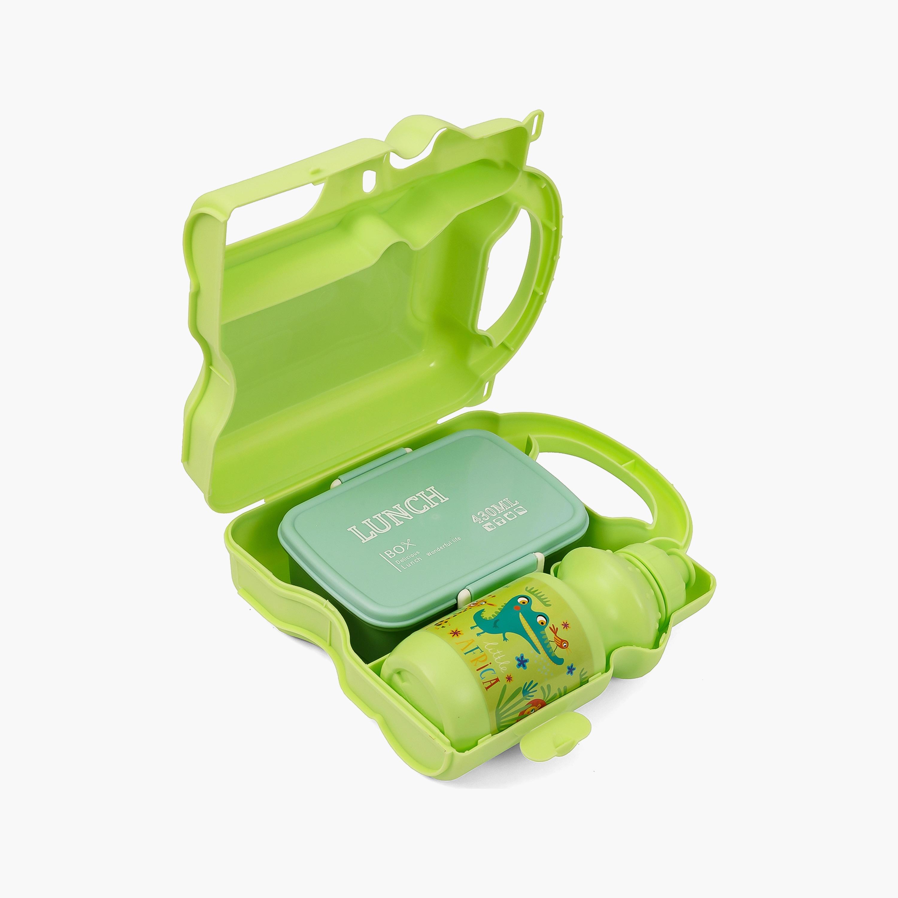 Eazy Kids Lunch Box Wt Bottle - Green-school-lunchessentials-lunchboxes-image-3