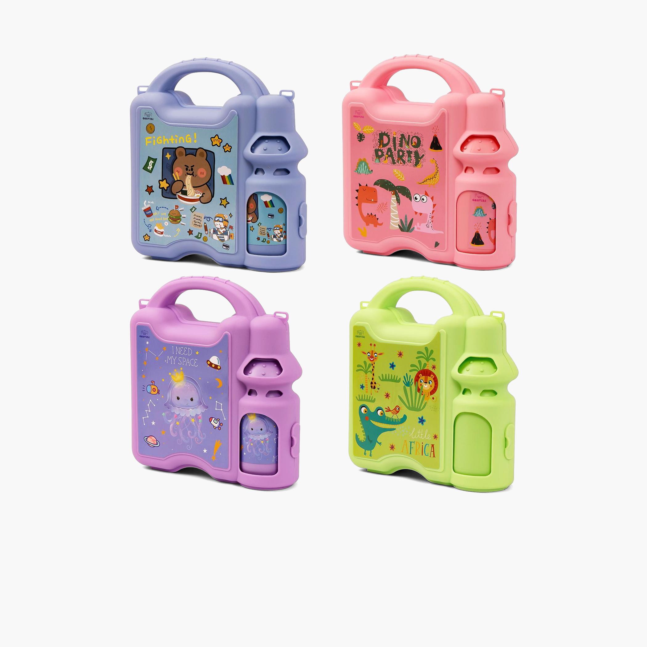 Eazy Kids Lunch Box Wt Bottle - Purple-school-lunchessentials-lunchboxes-image-4