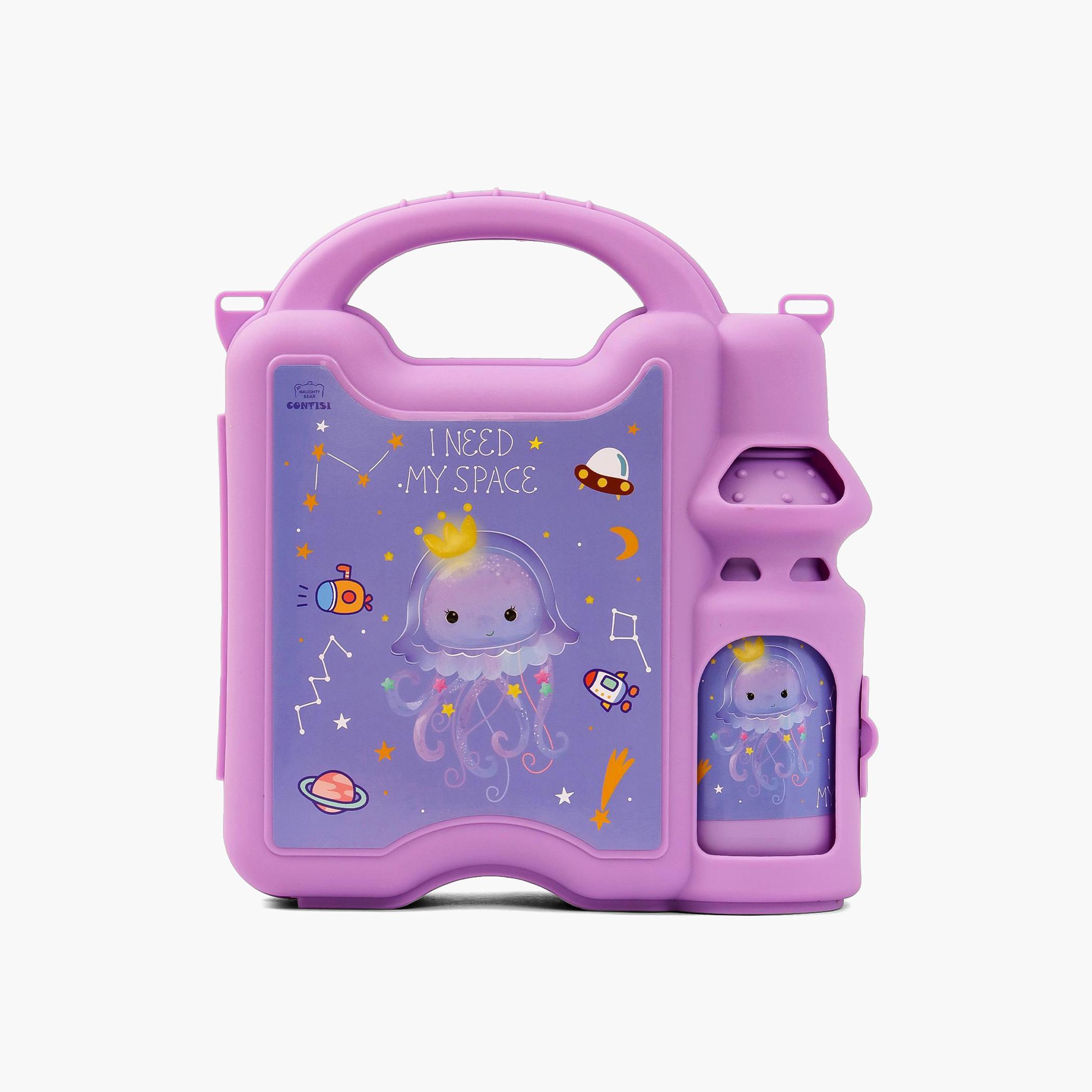 Eazy Kids Lunch Box Wt Bottle - Purple-school-lunchessentials-lunchboxes-image-5