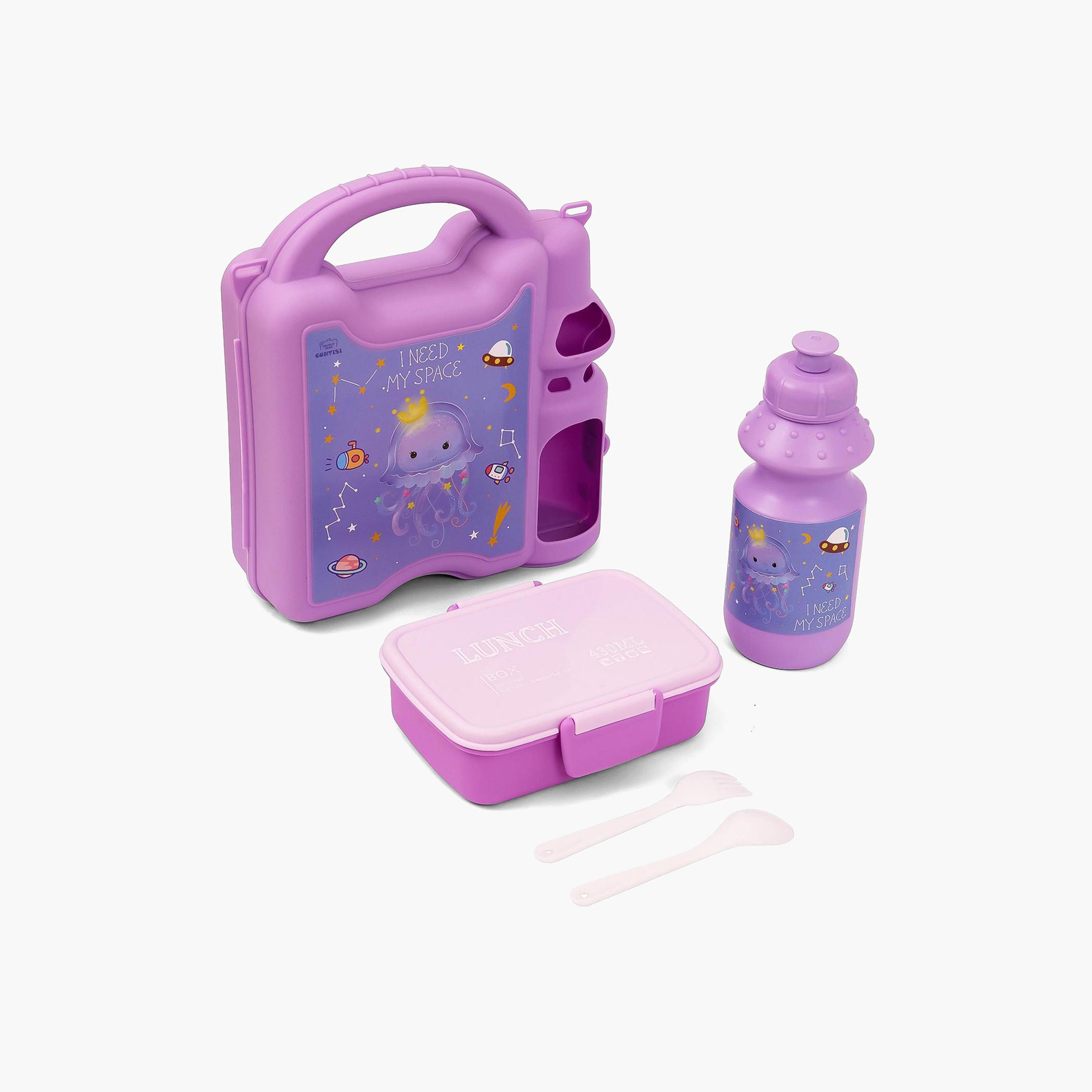 Eazy Kids Lunch Box Wt Bottle - Purple-school-lunchessentials-lunchboxes-image-7