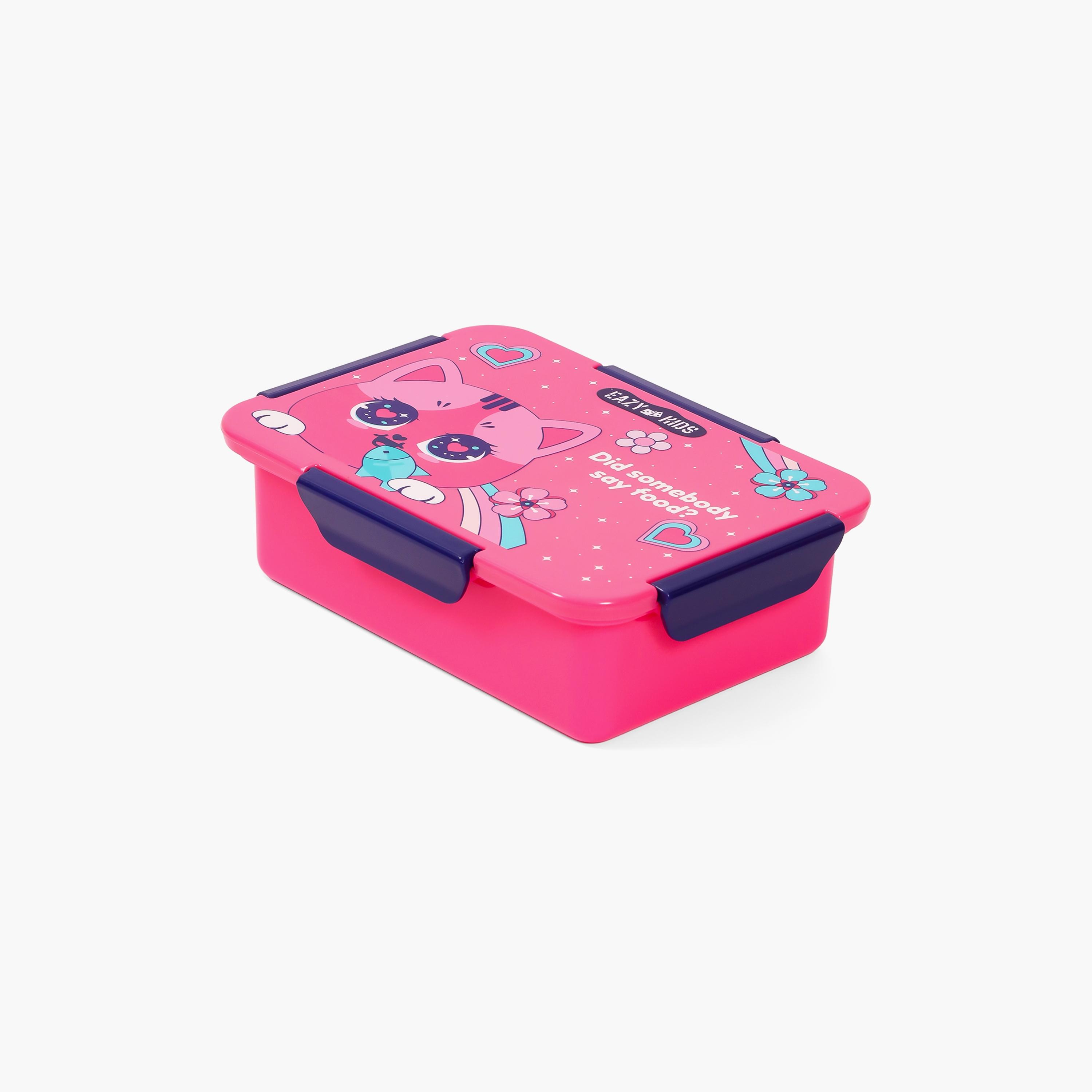 Eazy Kids Lunch Box, Cat - Pink, 850 ML-school-lunchessentials-lunchboxes-image-1