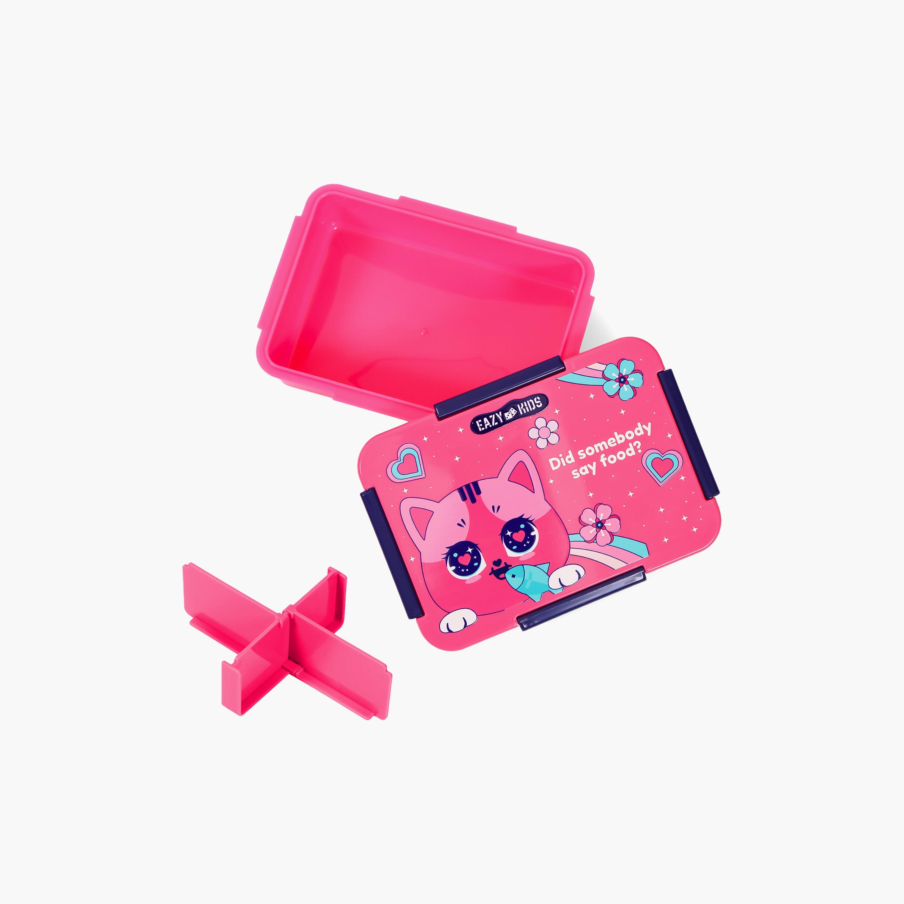 Eazy Kids Lunch Box, Cat - Pink, 850 ML-school-lunchessentials-lunchboxes-image-2