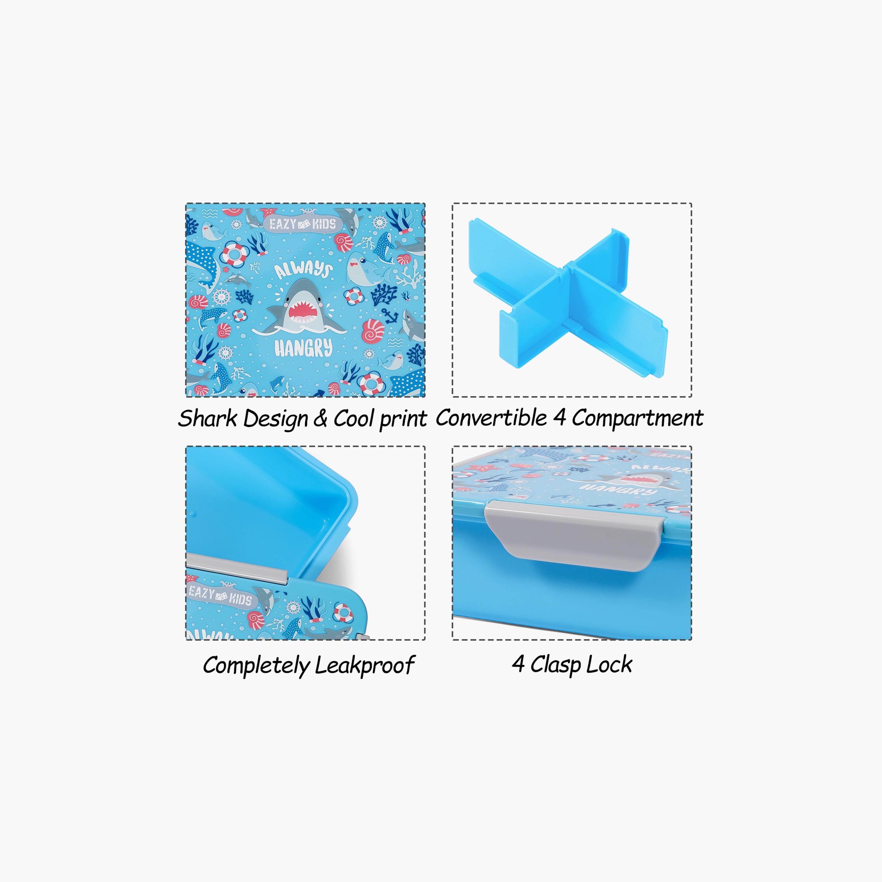 Eazy Kids Lunch Box, Shark - Blue, 850 ML-school-lunchessentials-lunchboxes-image-3