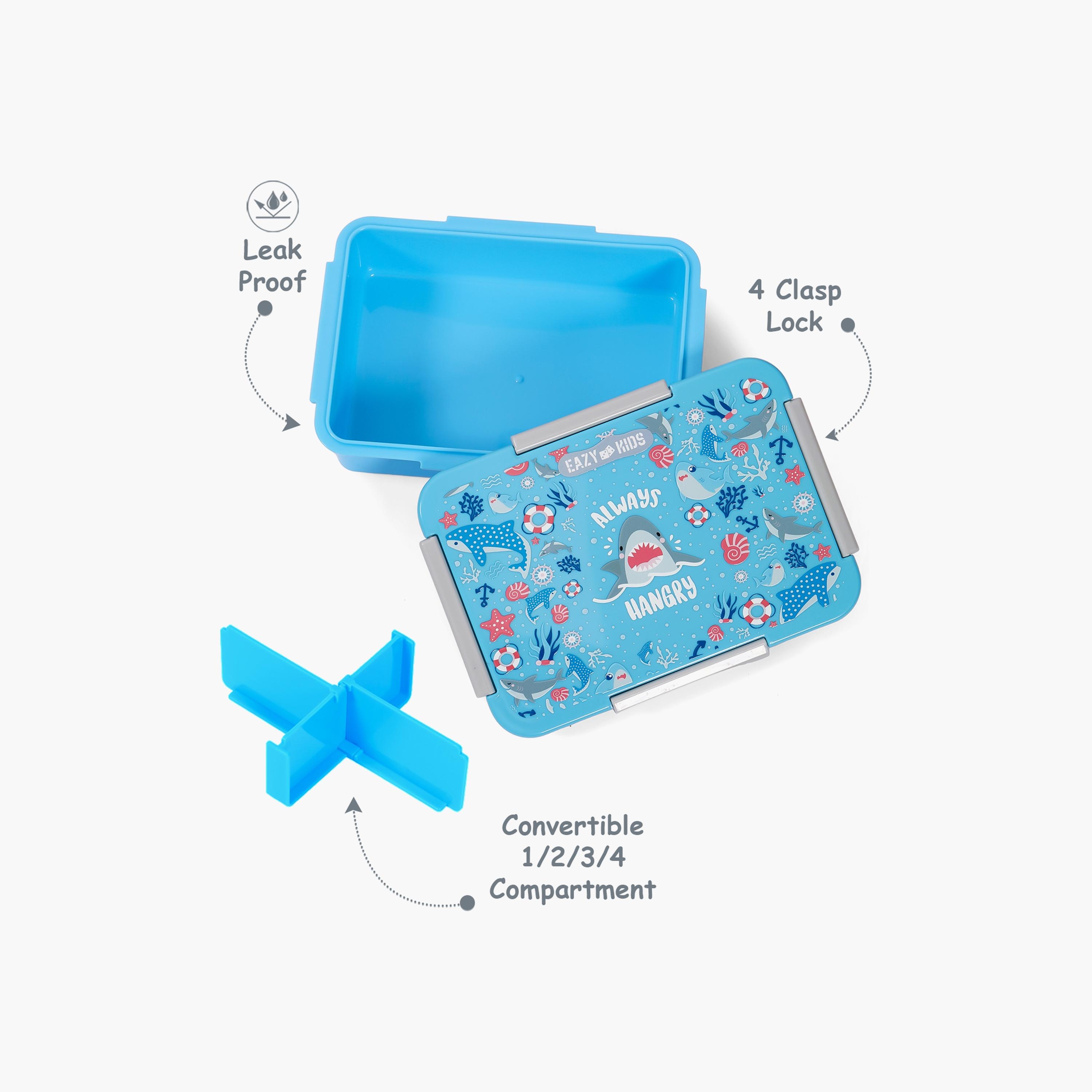 Eazy Kids Lunch Box, Shark - Blue, 850 ML-school-lunchessentials-lunchboxes-image-4