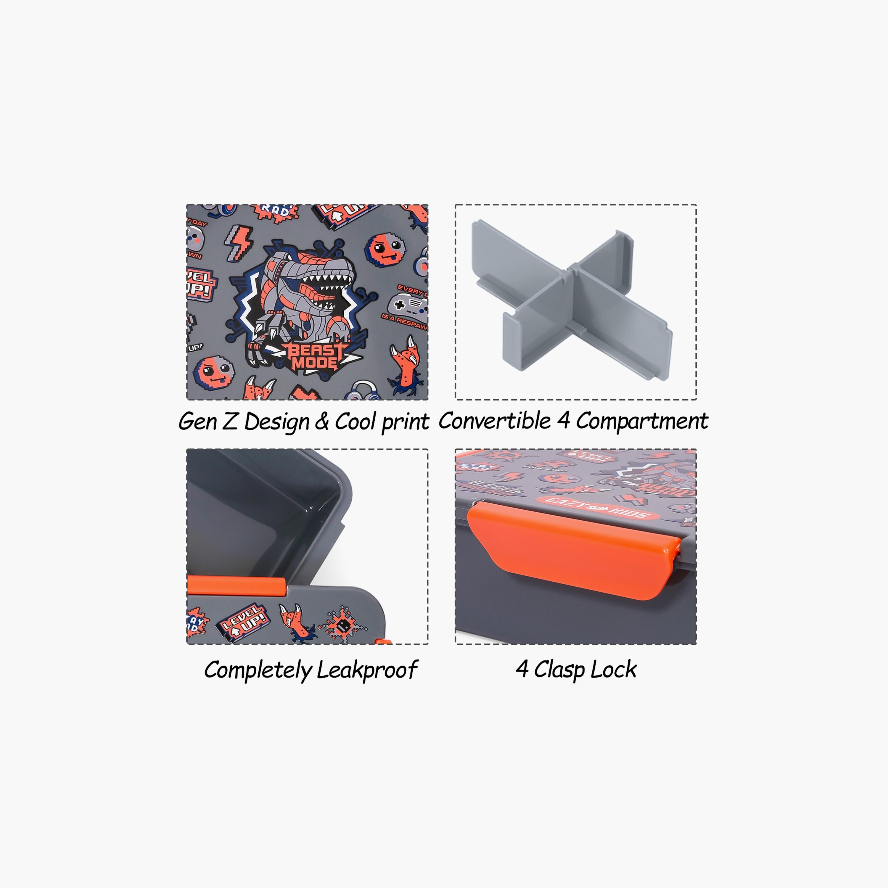 علبة غداء 850 مل من إيزي كيدز - جين زي - رمادي-school-lunchessentials-lunchboxes-image-3