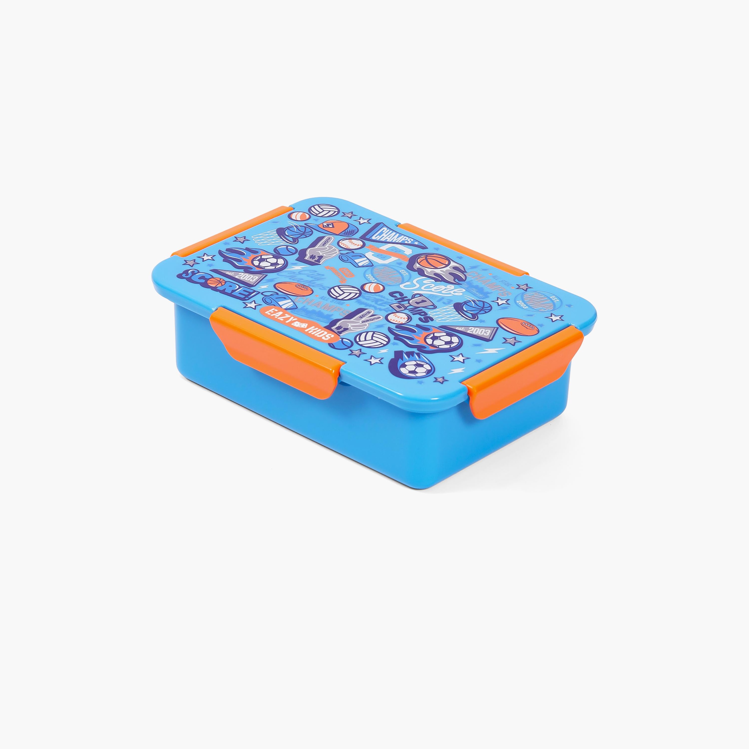 Eazy Kids Lunch Box, Soccer - Blue, 850 ML-school-lunchessentials-lunchboxes-image-1