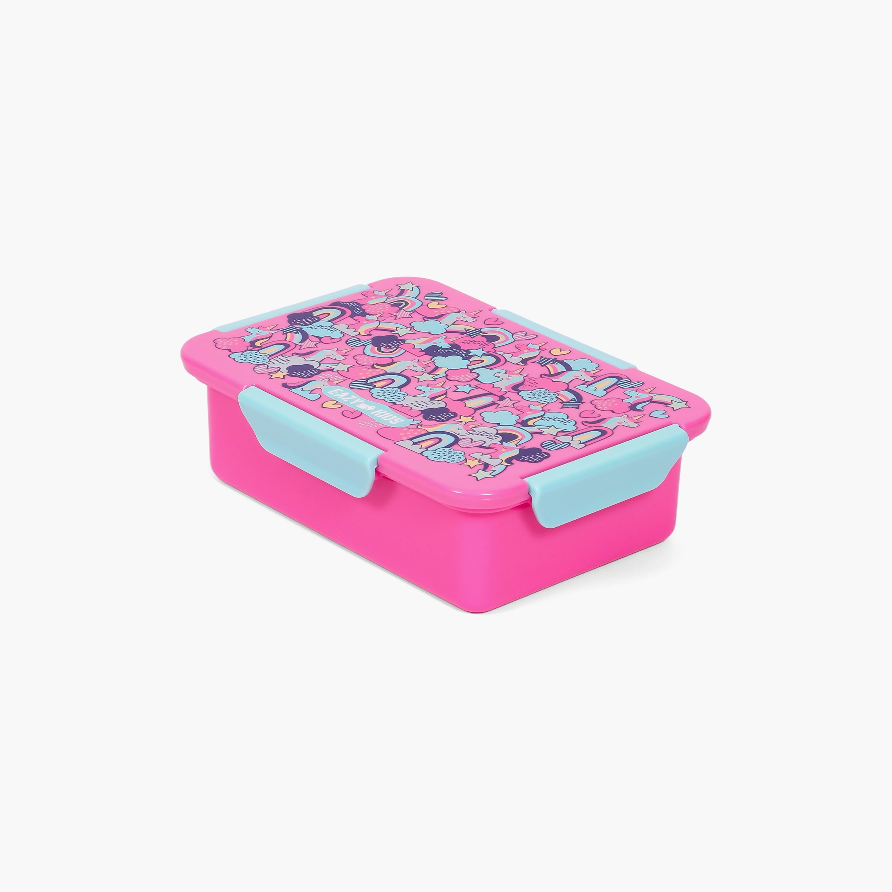 علبة غداء 850 مل من إيزي كيدز - وحيد القرن - وردي-school-lunchessentials-lunchboxes-image-1