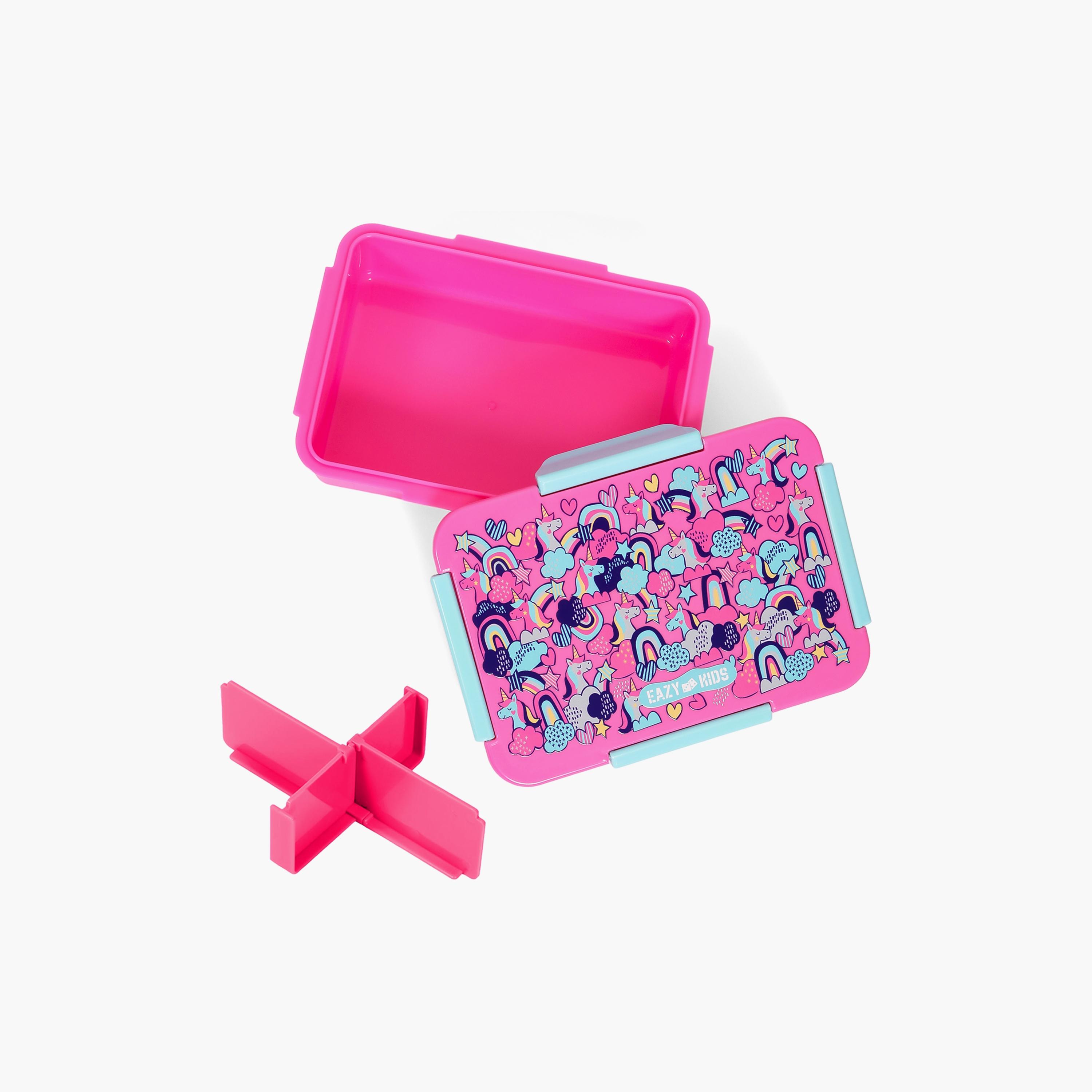 علبة غداء 850 مل من إيزي كيدز - وحيد القرن - وردي-school-lunchessentials-lunchboxes-image-2
