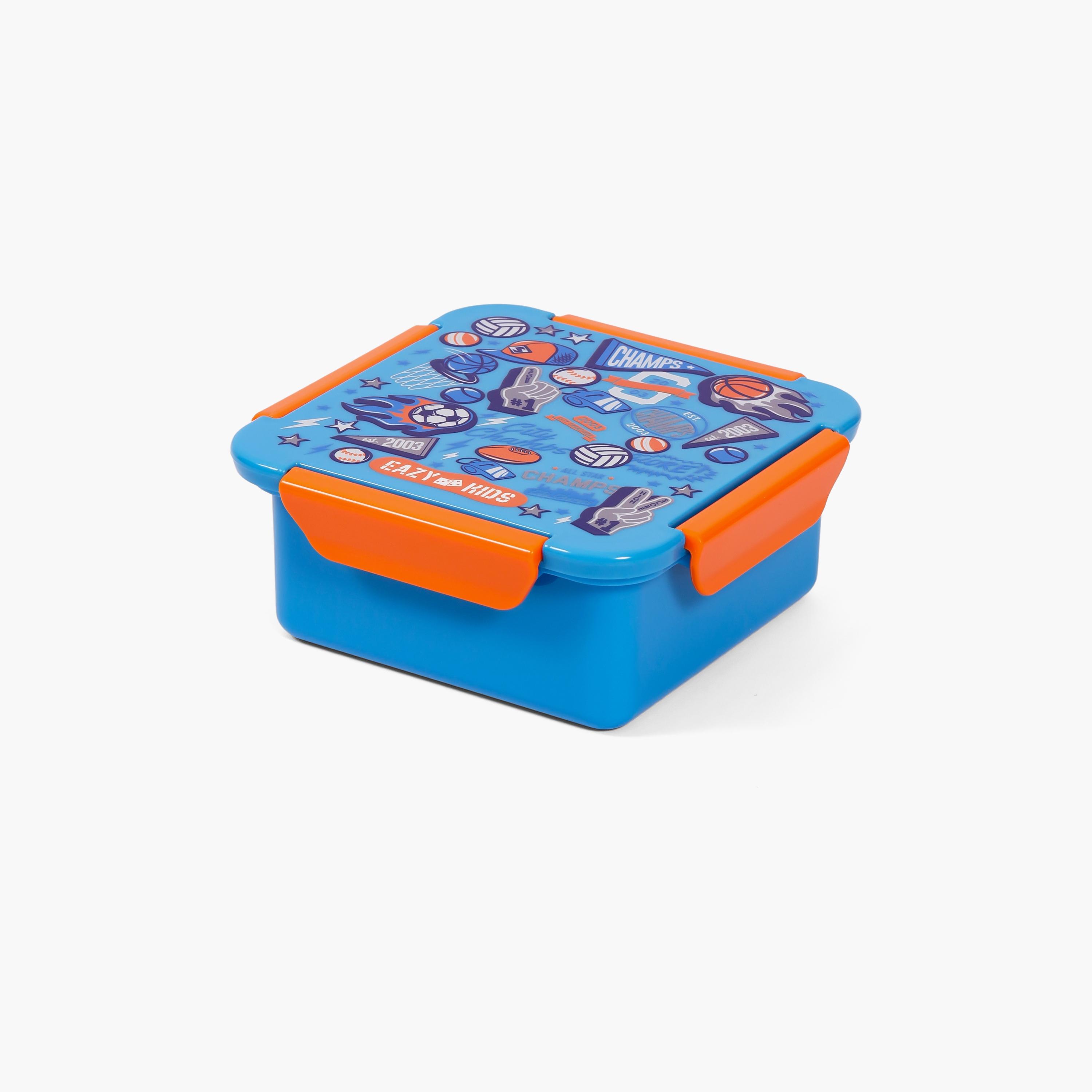 Eazy Kids Lunch Box, Soccer - Blue, 650 ML-school-lunchessentials-lunchboxes-image-1