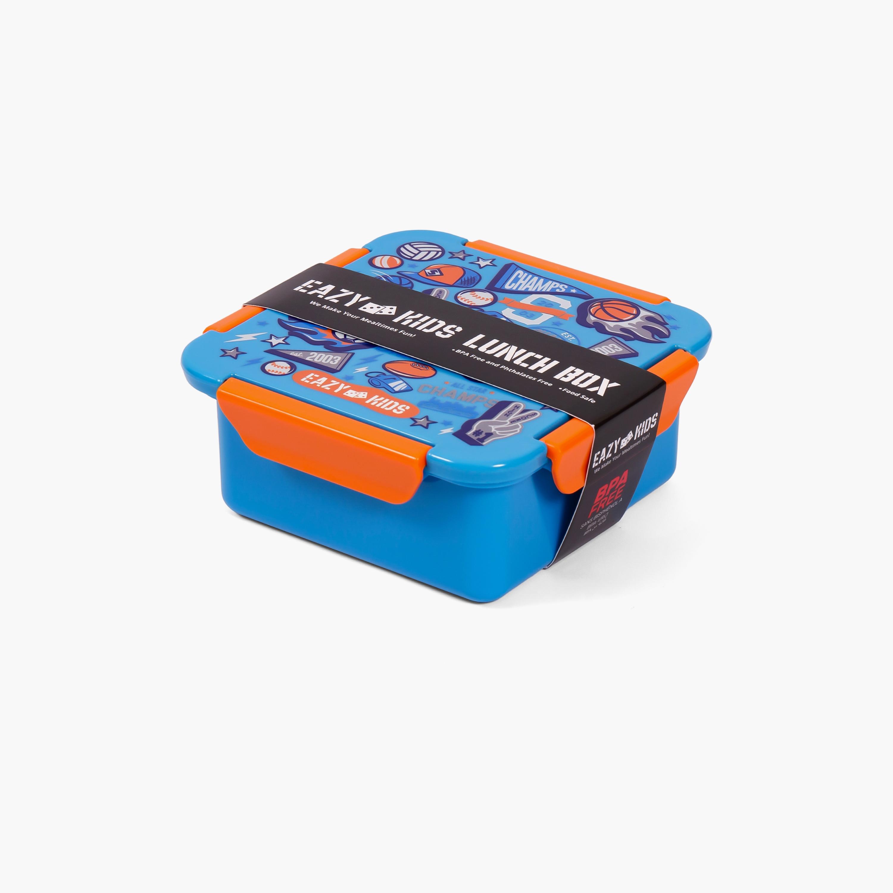 Eazy Kids Lunch Box, Soccer - Blue, 650 ML-school-lunchessentials-lunchboxes-image-2