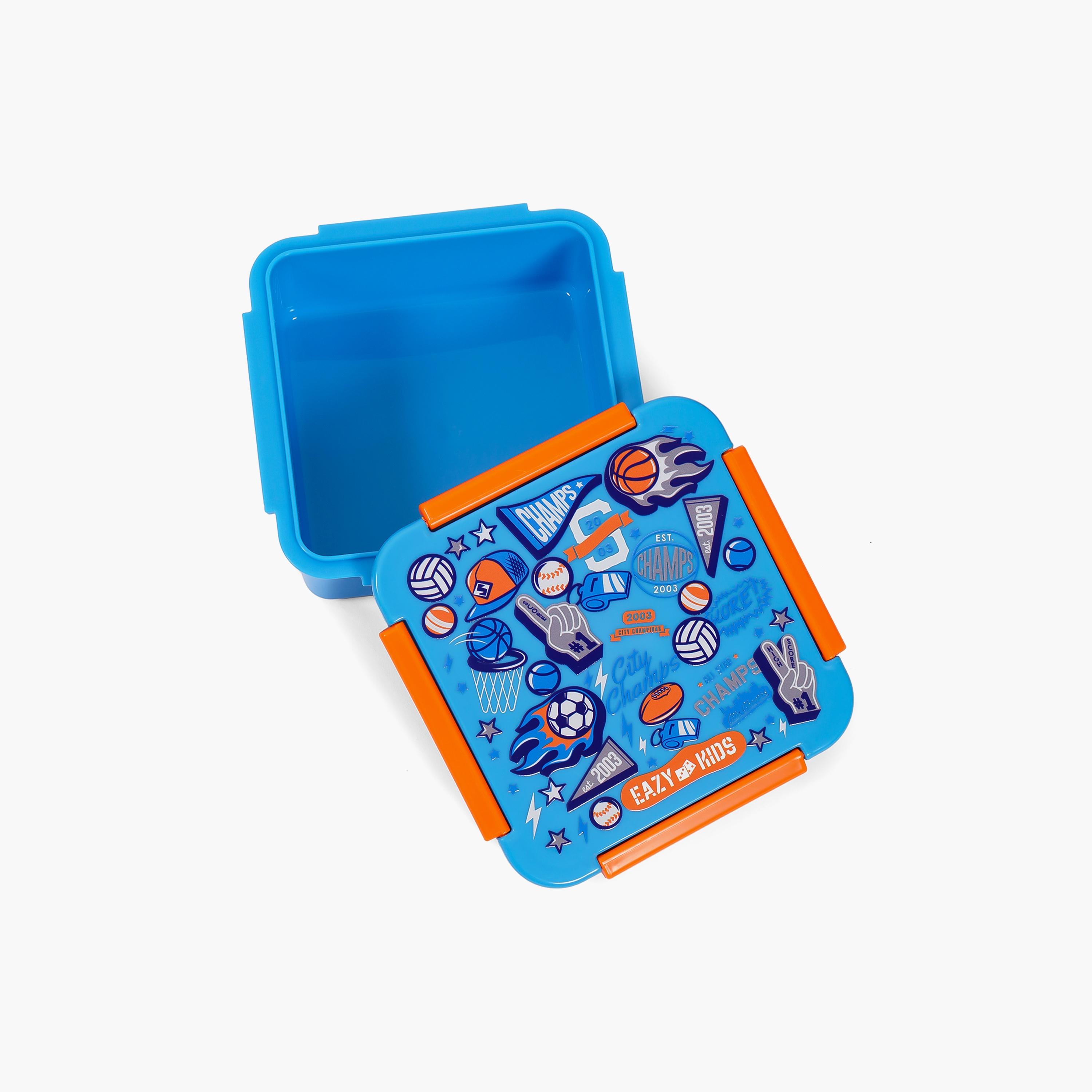 Eazy Kids Lunch Box, Soccer - Blue, 650 ML-school-lunchessentials-lunchboxes-image-5