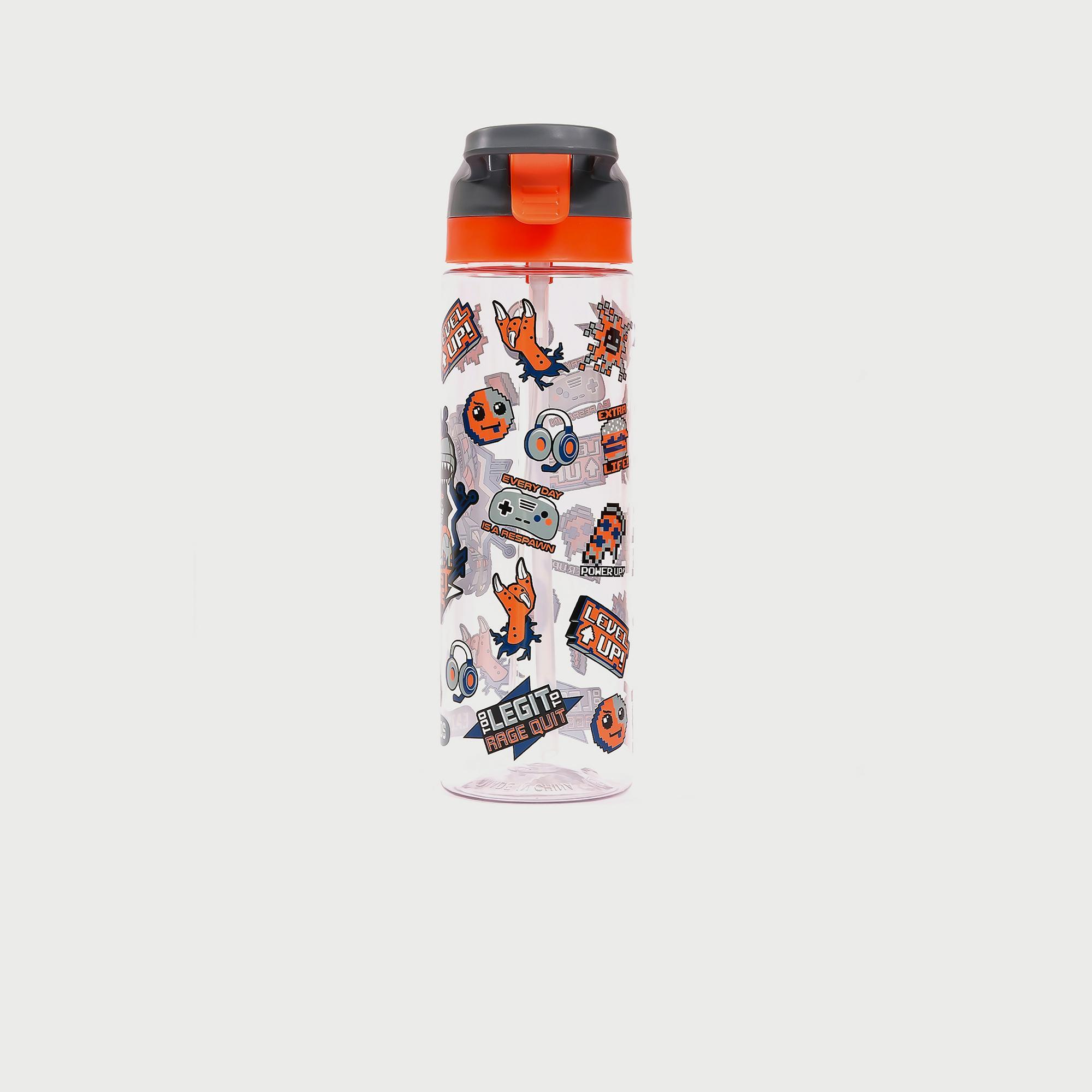 زجاجة المياه تريتان 750 مل مع بخاخ من إيزي كيدز - جين زي - رمادي-school-waterbottles-image-1