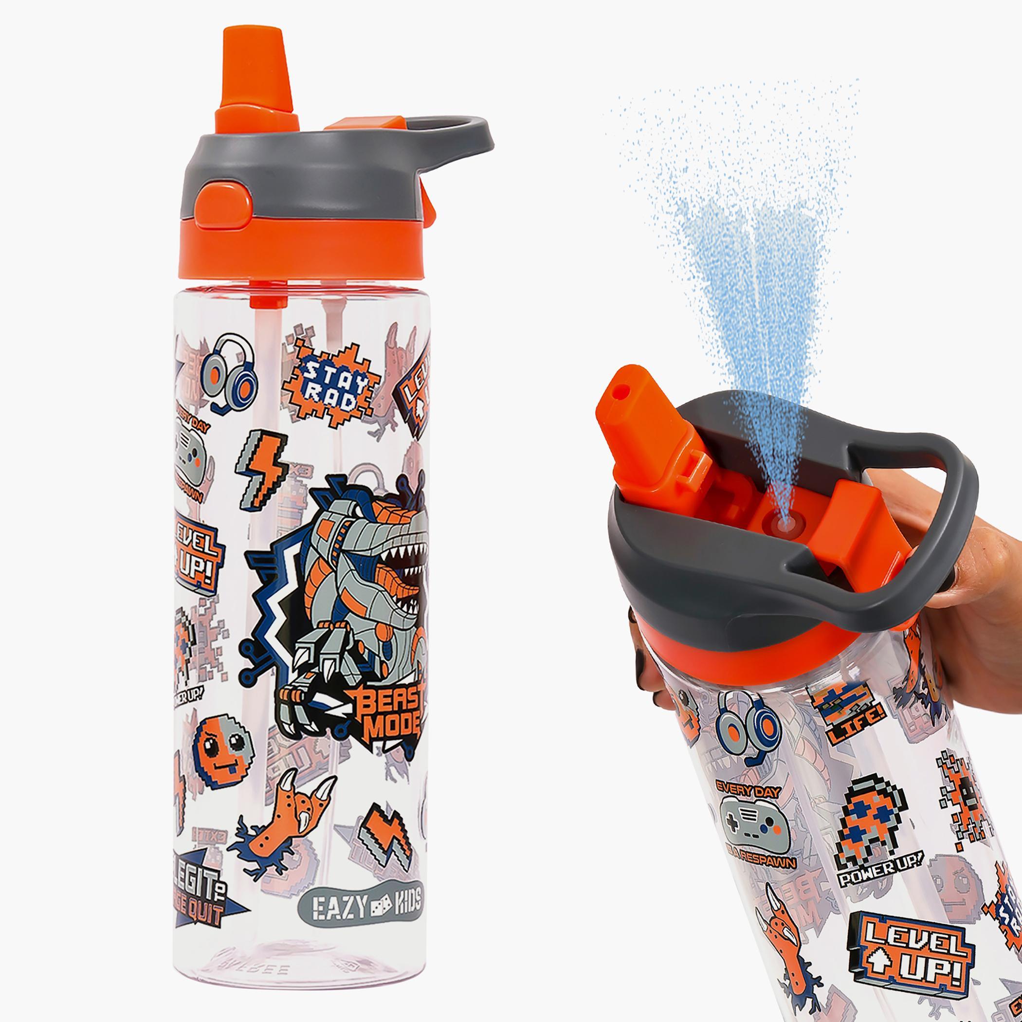 زجاجة المياه تريتان 750 مل مع بخاخ من إيزي كيدز - جين زي - رمادي-school-waterbottles-image-4