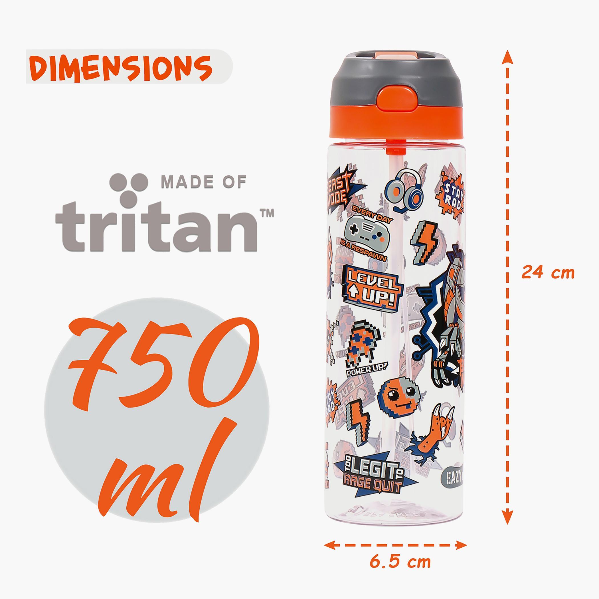زجاجة المياه تريتان 750 مل مع بخاخ من إيزي كيدز - جين زي - رمادي-school-waterbottles-image-5