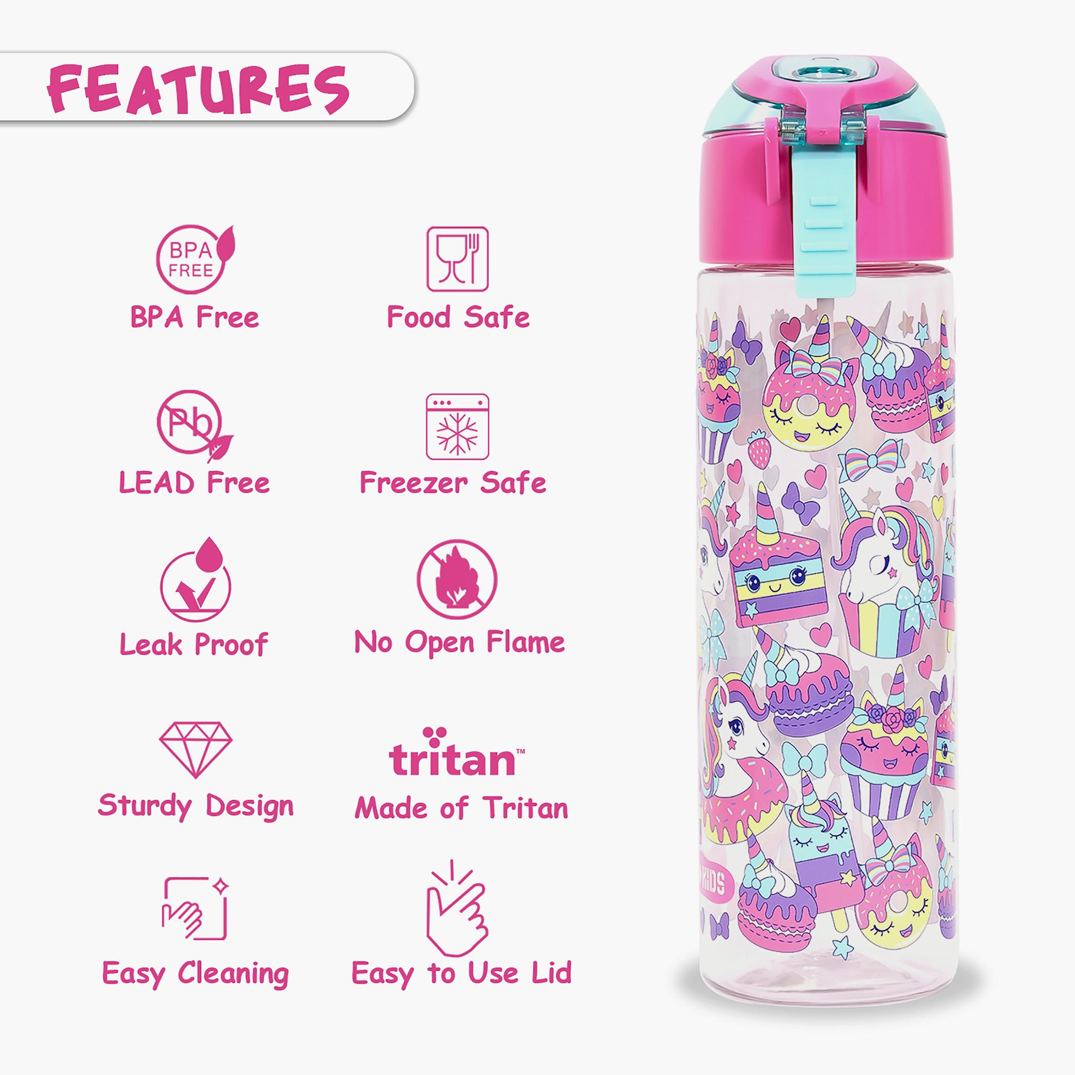 زجاجة المياه تريتان 750 مل مع بخاخ من إيزي كيدز - صحراء وحيد القرن - وردي-school-waterbottles-image-4