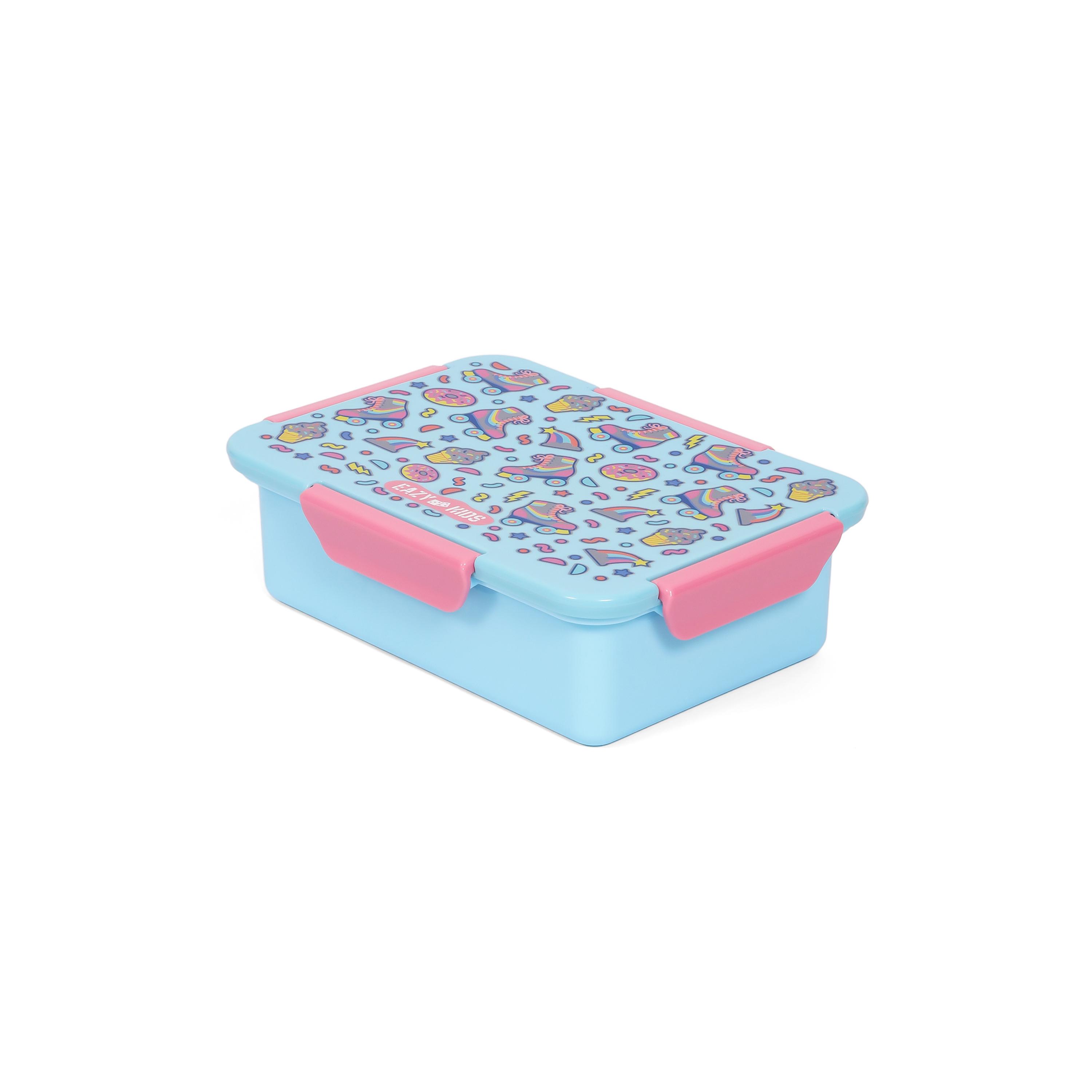 Eazy Kids Lunch Box And Tritan Water Bottle W/ Flip Lid, Gen Z Skater - Blue, 750 ML-school-lunchessentials-sets-image-12