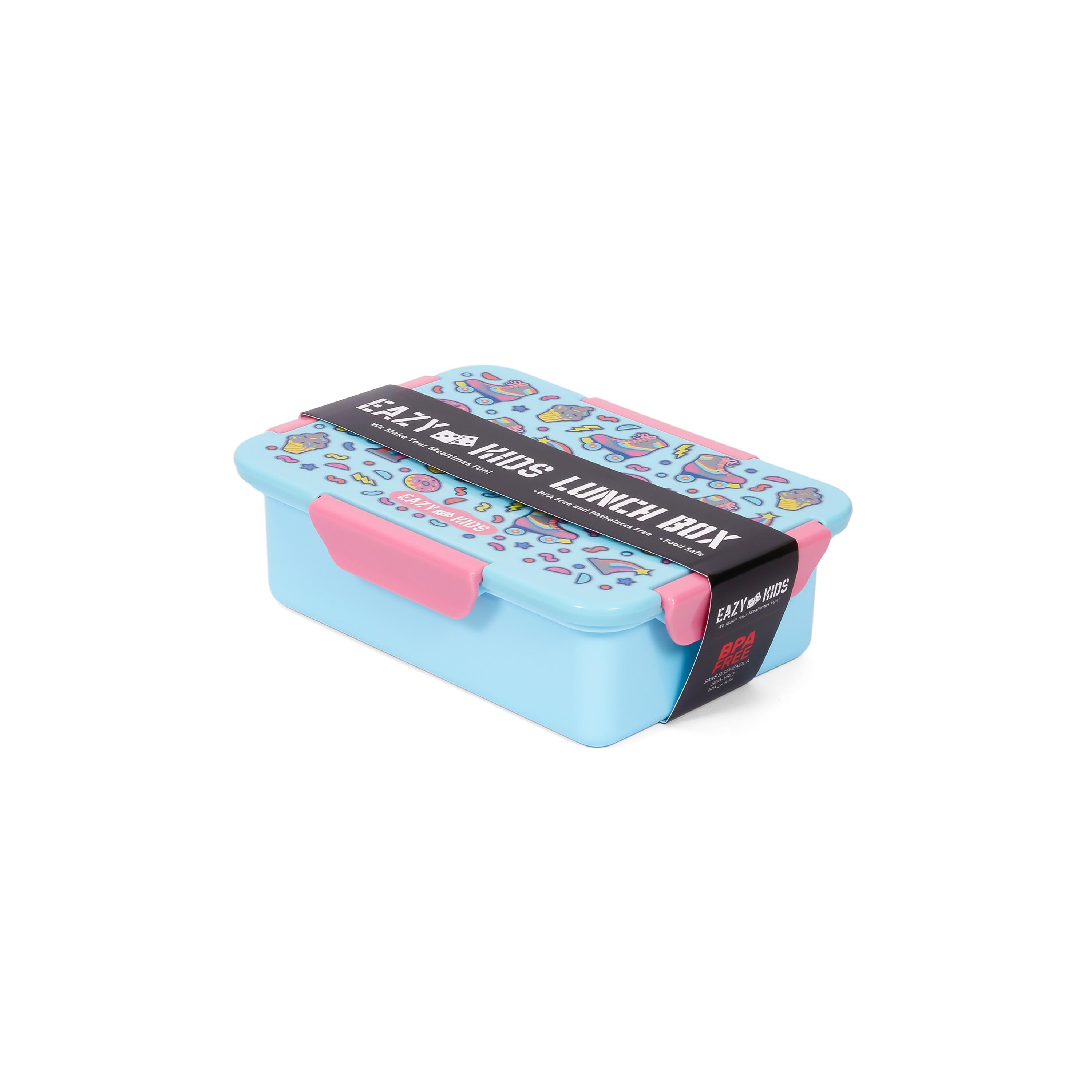 Eazy Kids Lunch Box And Tritan Water Bottle W/ Flip Lid, Gen Z Skater - Blue, 750 ML-school-lunchessentials-sets-image-16