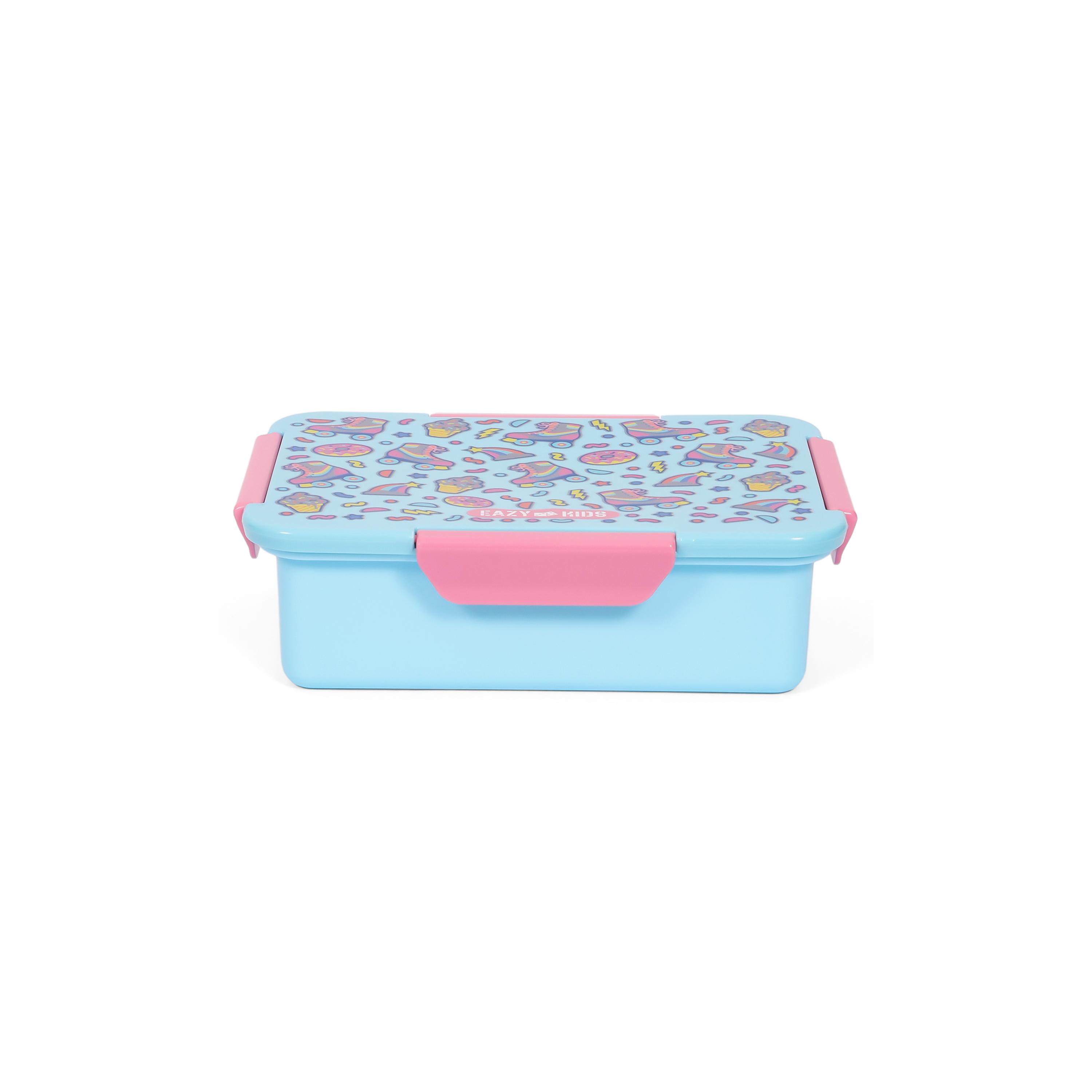 Eazy Kids Lunch Box And Tritan Water Bottle W/ Flip Lid, Gen Z Skater - Blue, 750 ML-school-lunchessentials-sets-image-17