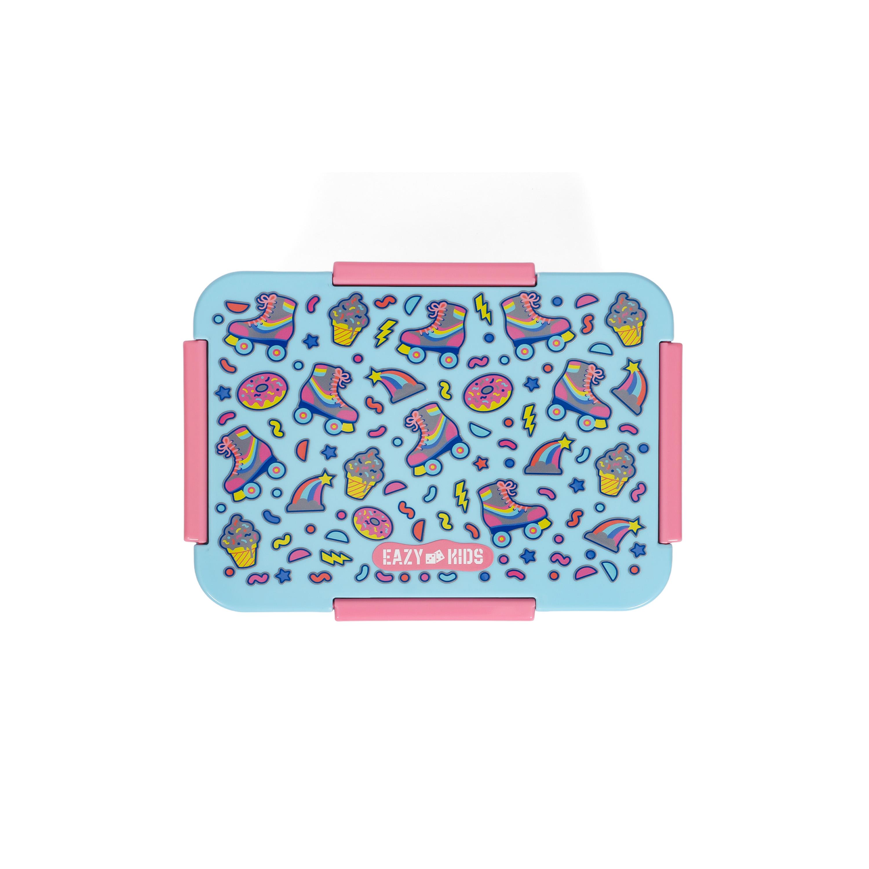 Eazy Kids Lunch Box And Tritan Water Bottle W/ Flip Lid, Gen Z Skater - Blue, 750 ML-school-lunchessentials-sets-image-21
