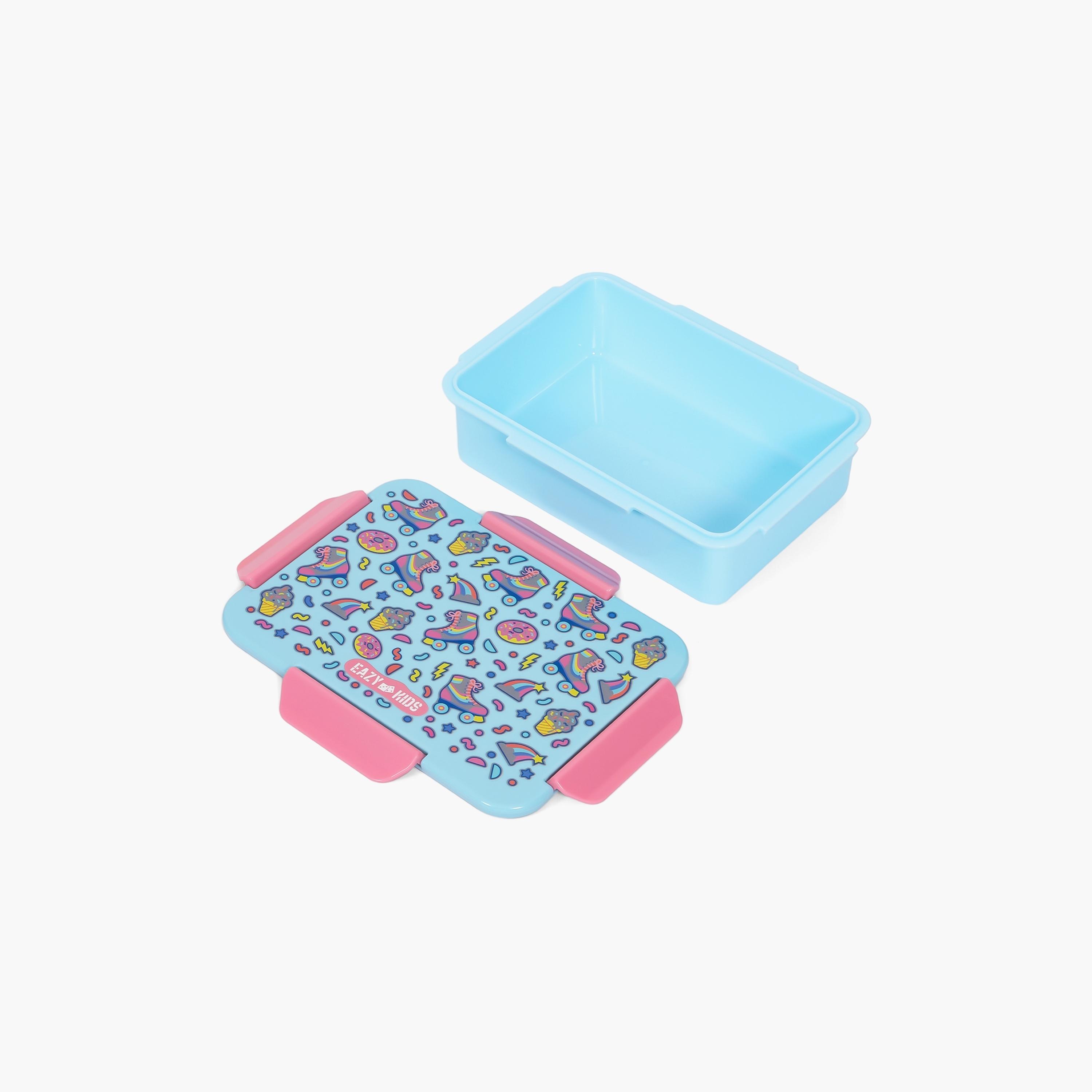 Eazy Kids Lunch Box Set And Tritan Water Bottle W/ Flip Lid, Gen Z Skater - Blue, 750 ML-school-lunchessentials-sets-image-2