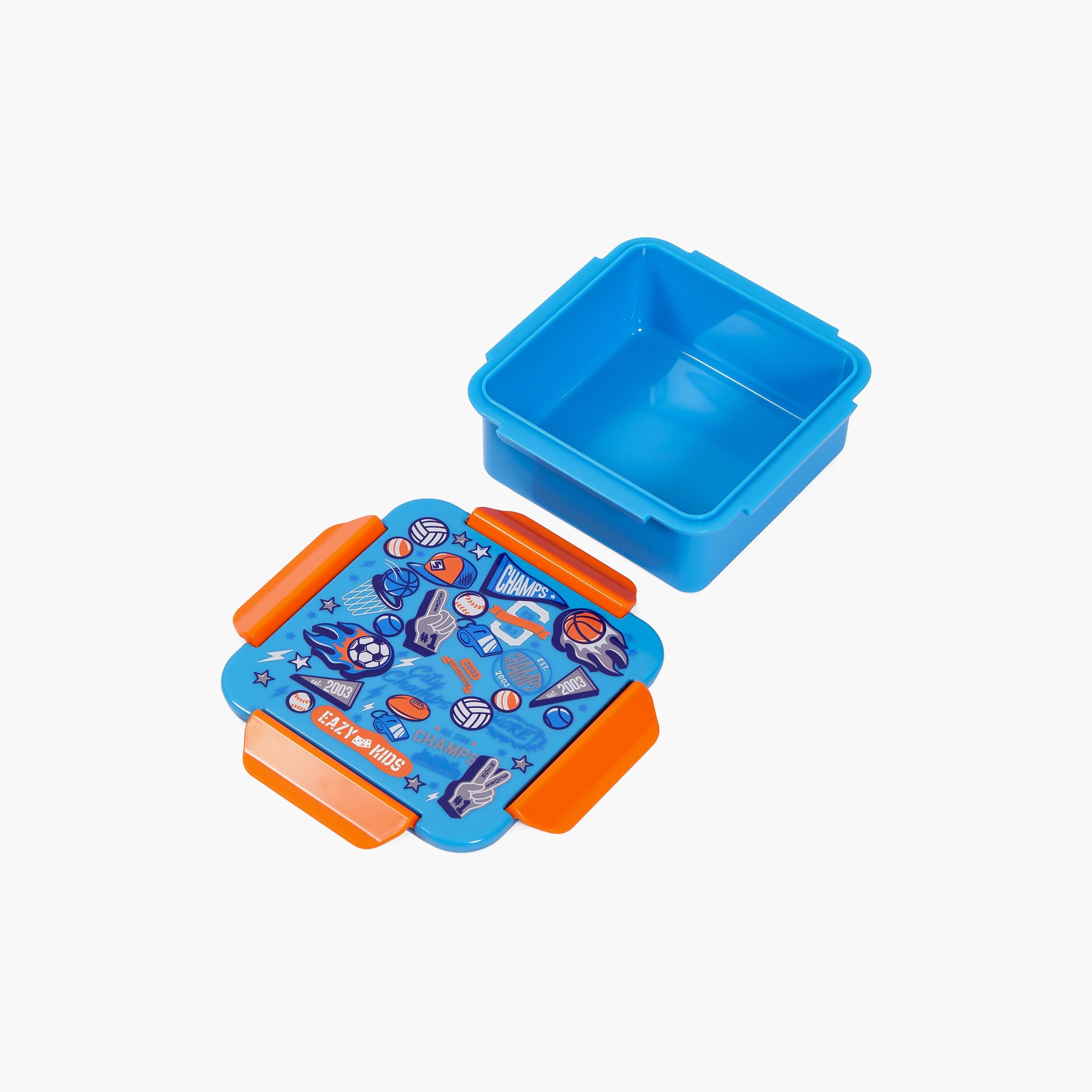 Eazy Kids Lunch Box Set, Soccer - Blue-school-lunchessentials-lunchboxes-image-3