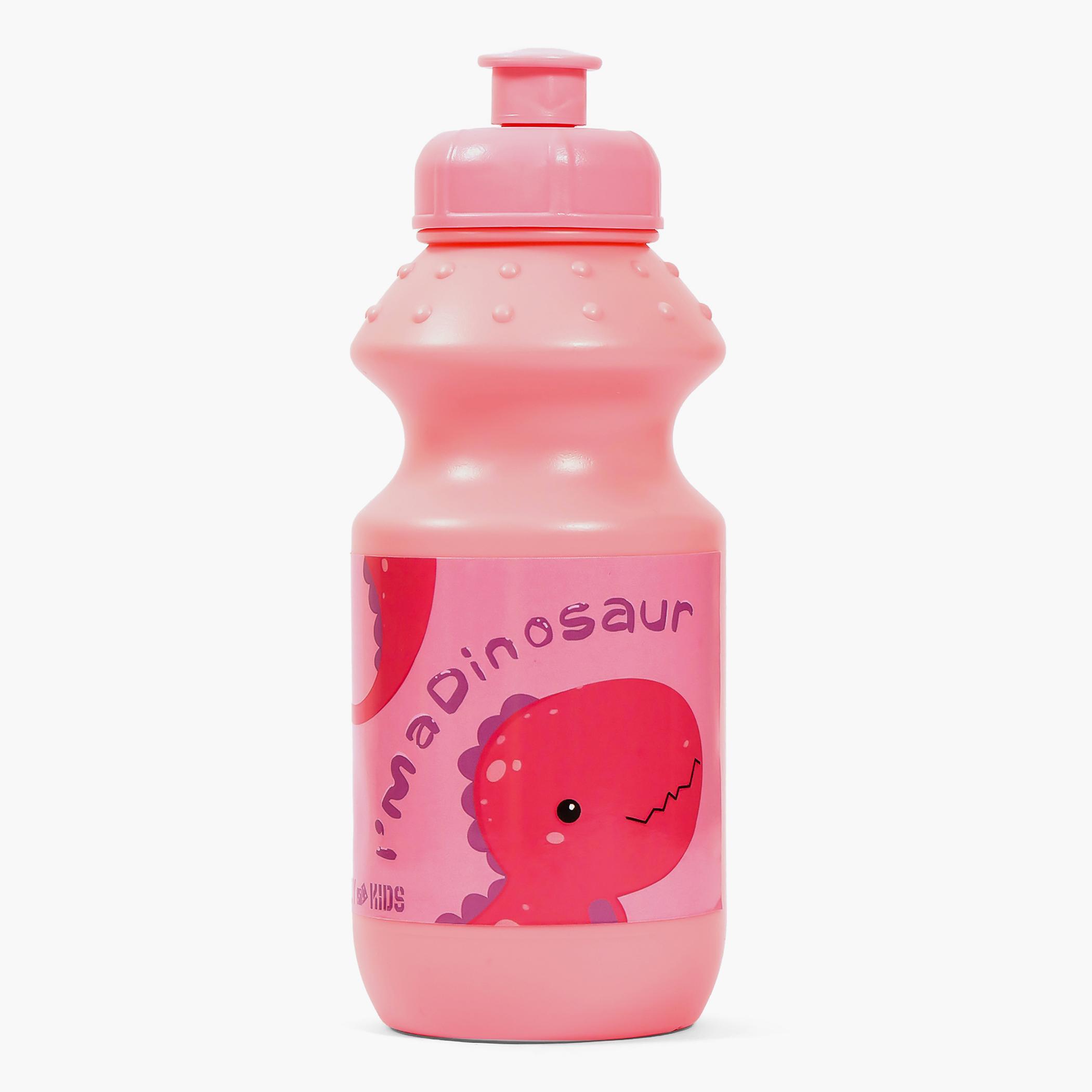 Eazy Kids Lunch Box And Water Bottle With Bag - Dino Pink-school-waterbottles-image-5