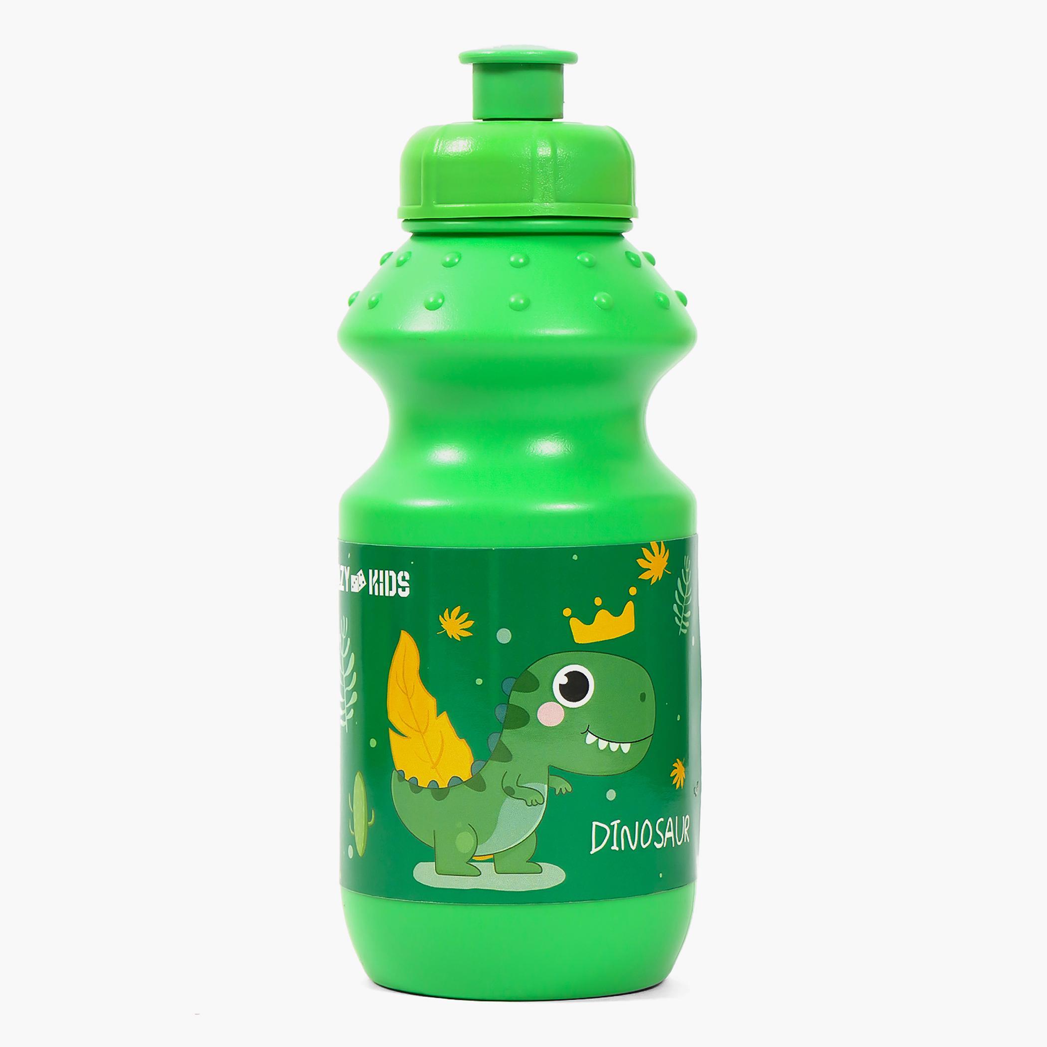 Eazy Kids Lunch Box And Water Bottle With Bag - Dino Green - 450 ml-school-waterbottles-image-5