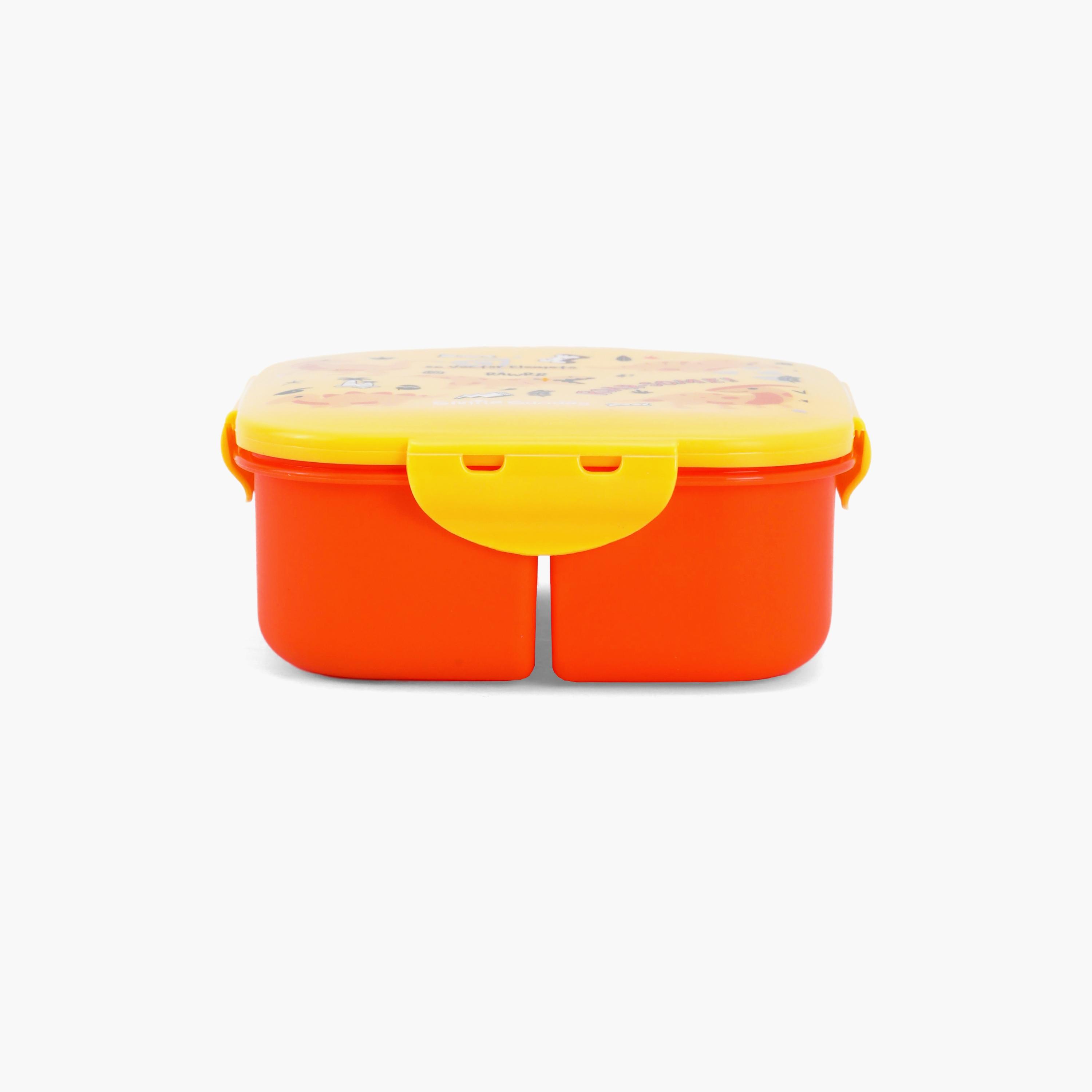 Eazy Kids Dino Print Square Bento Lunch Box - Yellow-school-lunchessentials-lunchboxes-image-2
