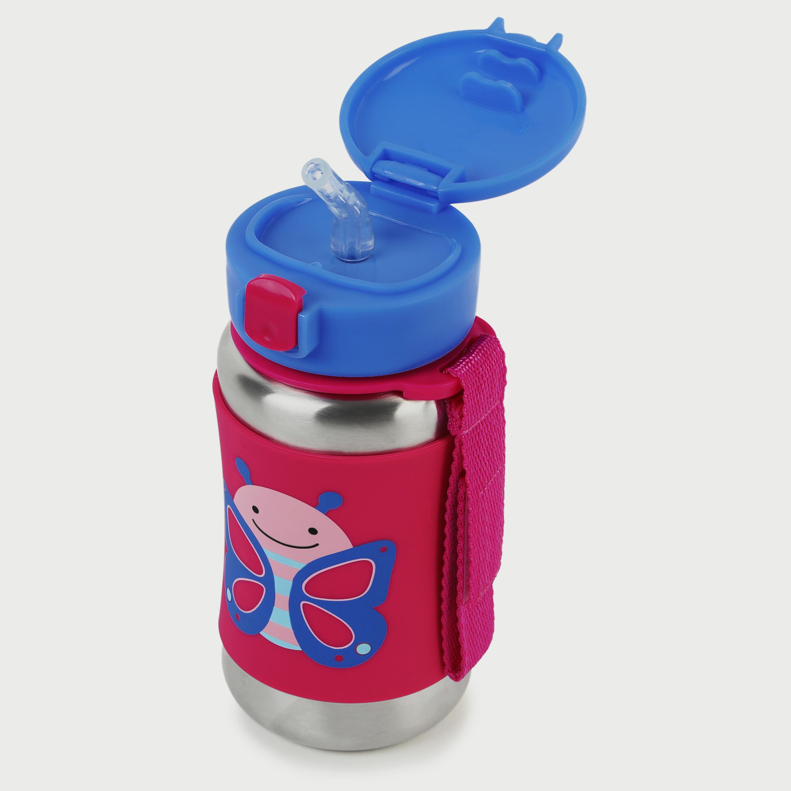 Skip Hop Zoo Stainless Steel Straw Bottle - 350 ml-school-waterbottles-image-3