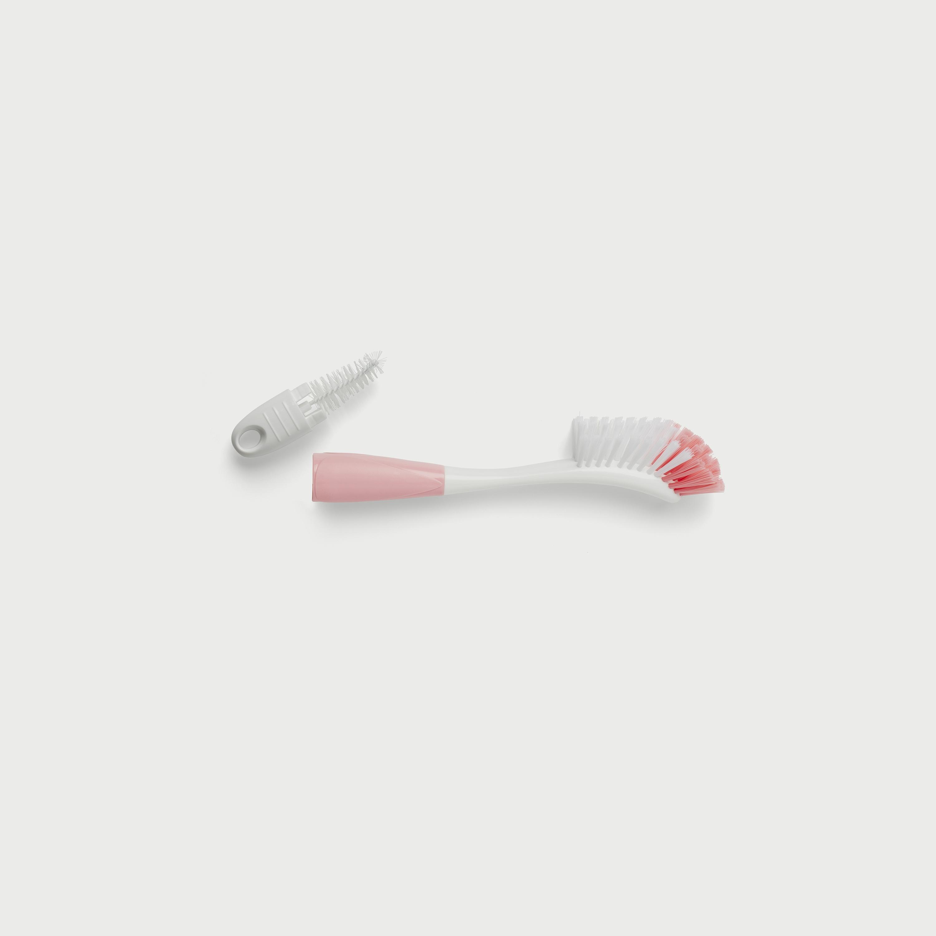 Nuvita Baby Bottle Brush And Clamp 2-in-1 - Pink-baby-feeding-accessories-image-2