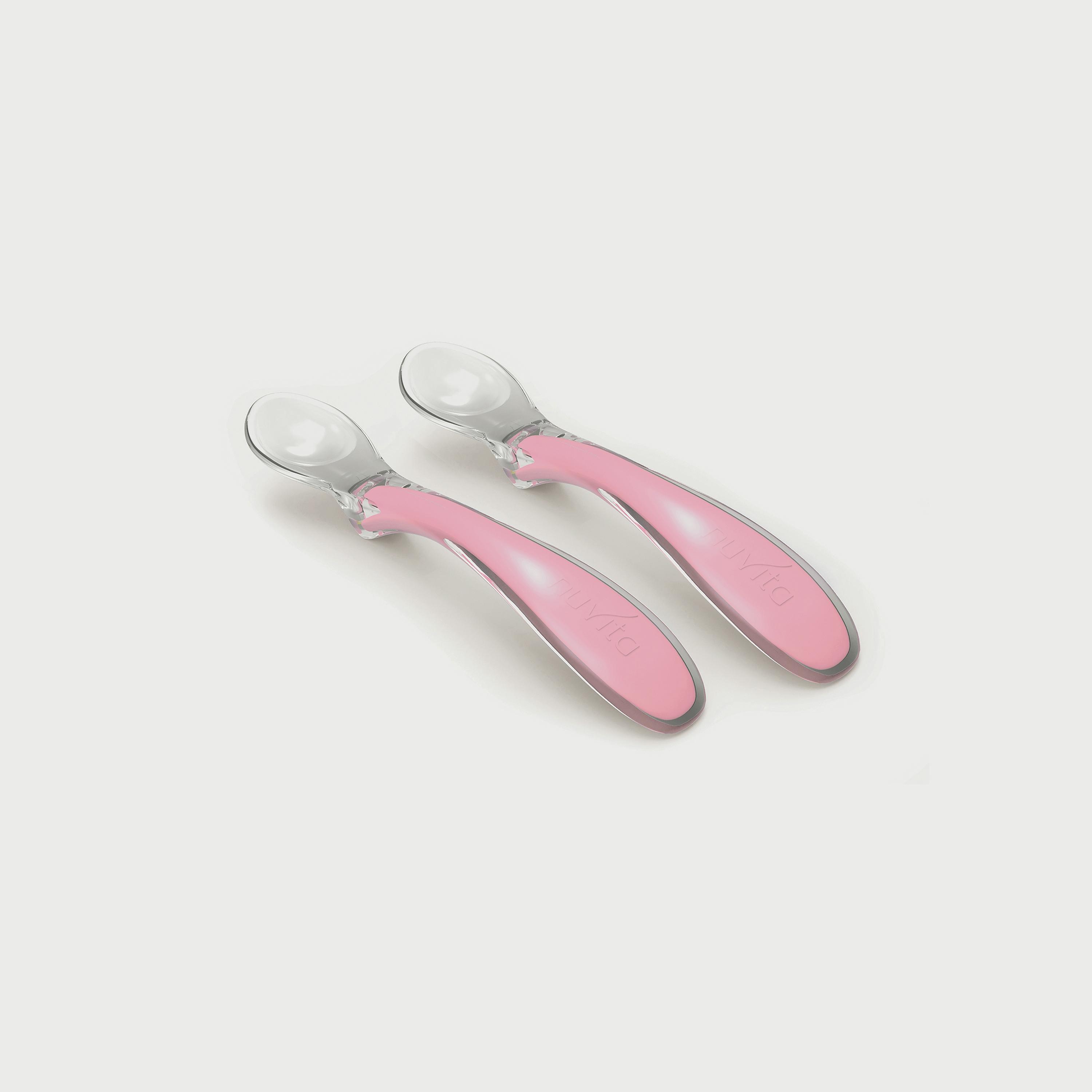 مجموعة ملاعق سيليكون إيزي إيتنج قطعتين من نوفيتا - وردي-baby-feeding-mealtimeessentials-image-1