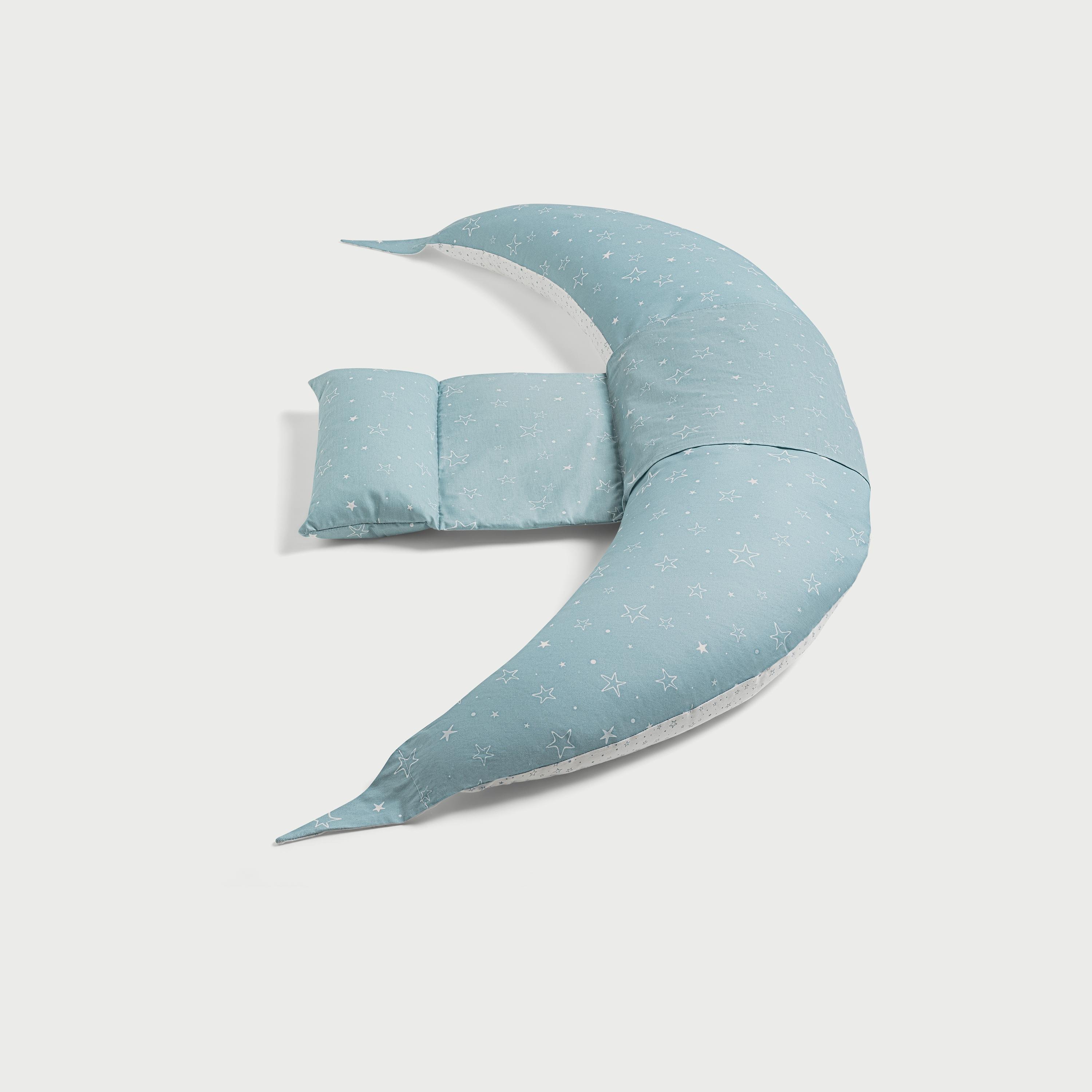 Nuvita Dreamwizard 12-in-1 Nursing Pillow With Back Support - Gray Star-baby-feeding-breastfeedingandcare-image-1