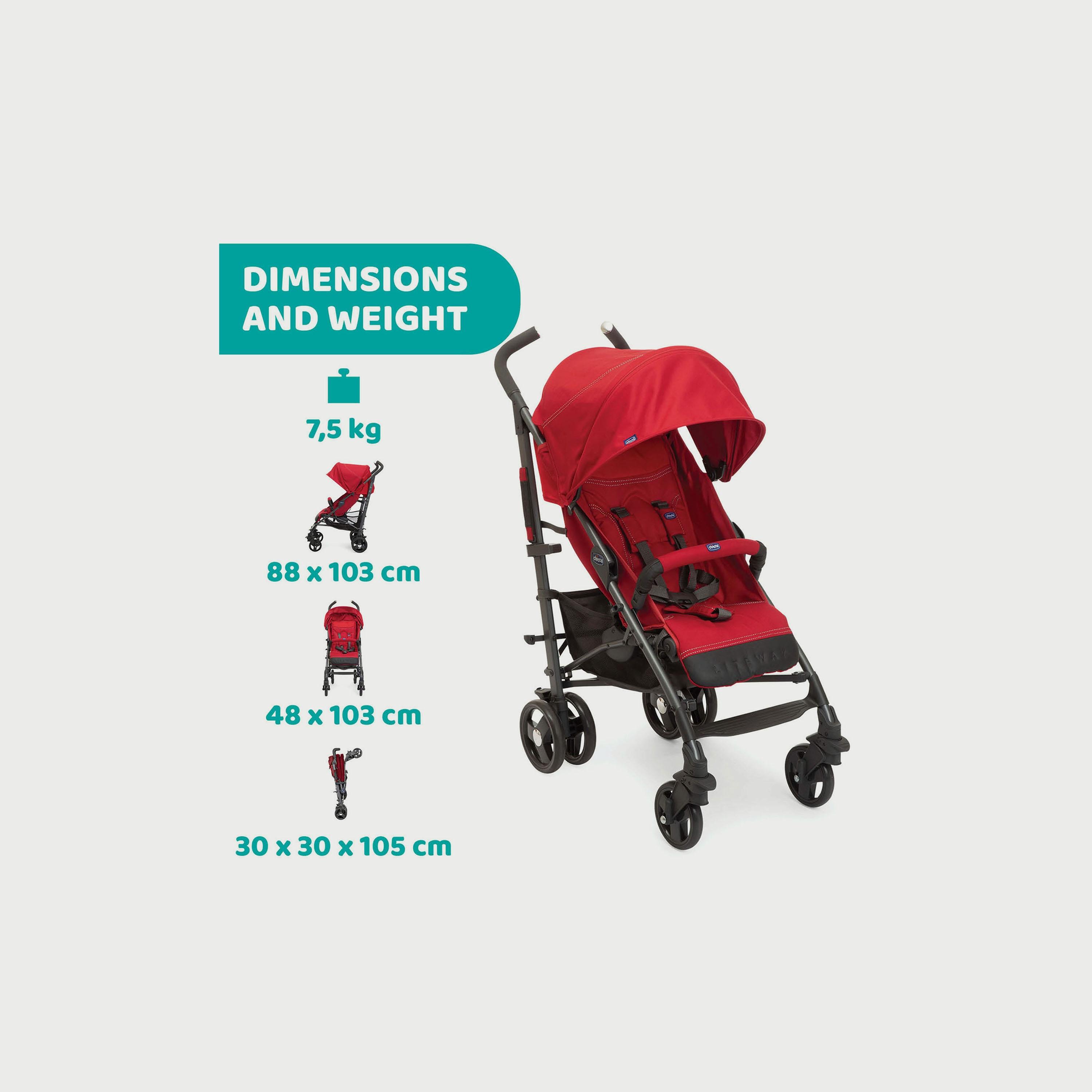 Buy Chicco Lite Way 3 Top With Bumper Bar Red Berry Online Babyshop UAE