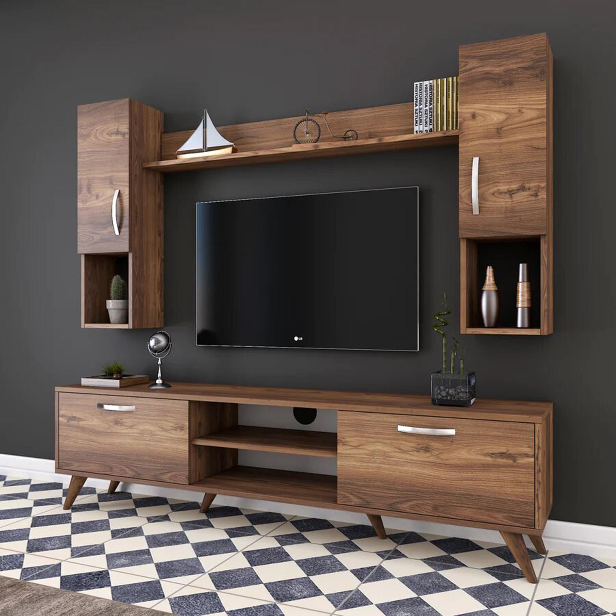 Shop Home Canvas Lush TV Unit With Wall Shelves Home Centre UAE