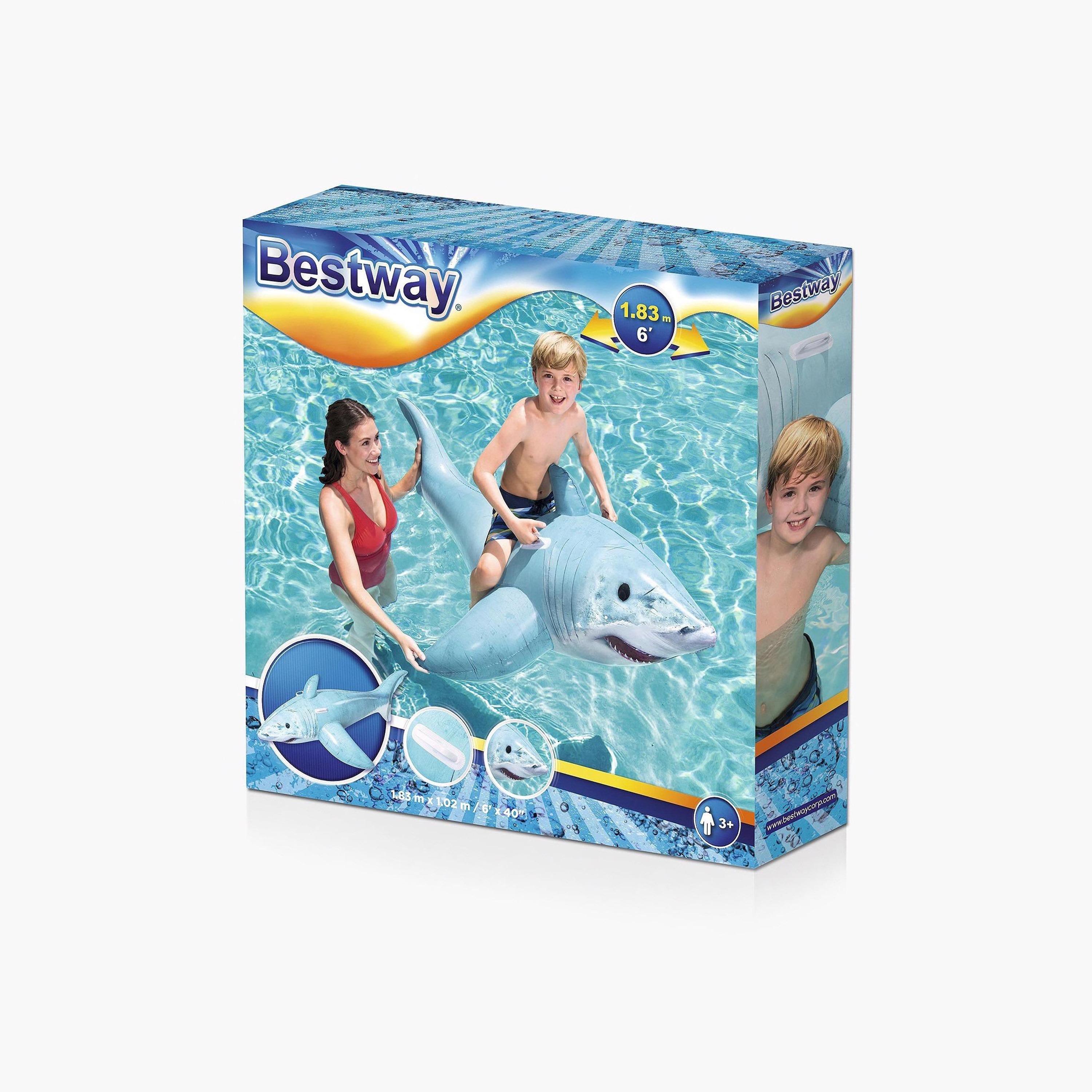 لعبة ركوب بتصميم سمكة قرش واقعية من بيست واي - 183×102 سم-toys-outdoor-poolandbeach-floatsandboats-image-2