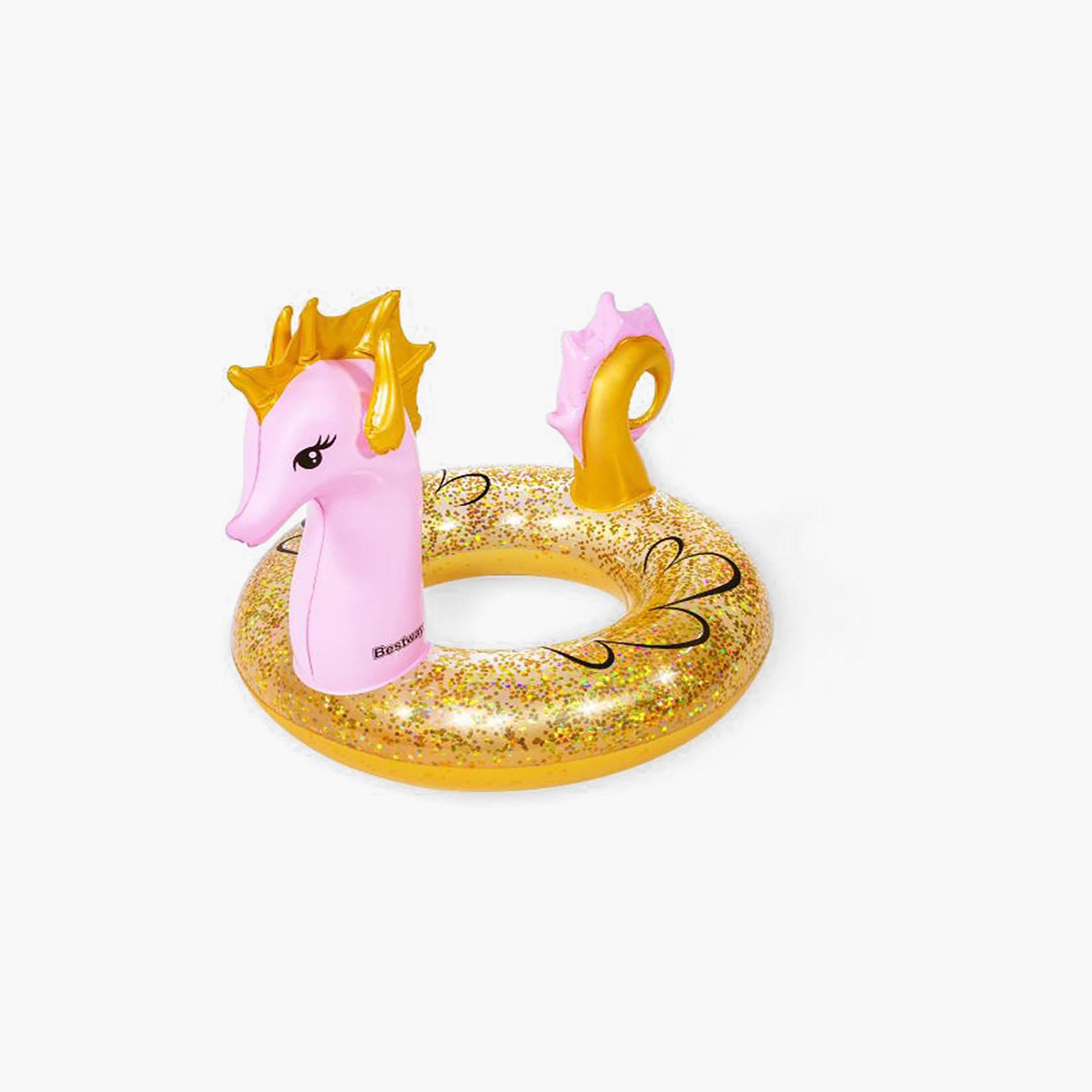 Bestway Glitter Gold Seahorse Swim Ring - 115x104 cms-toys-outdoor-poolandbeach-poolaccessories-image-1
