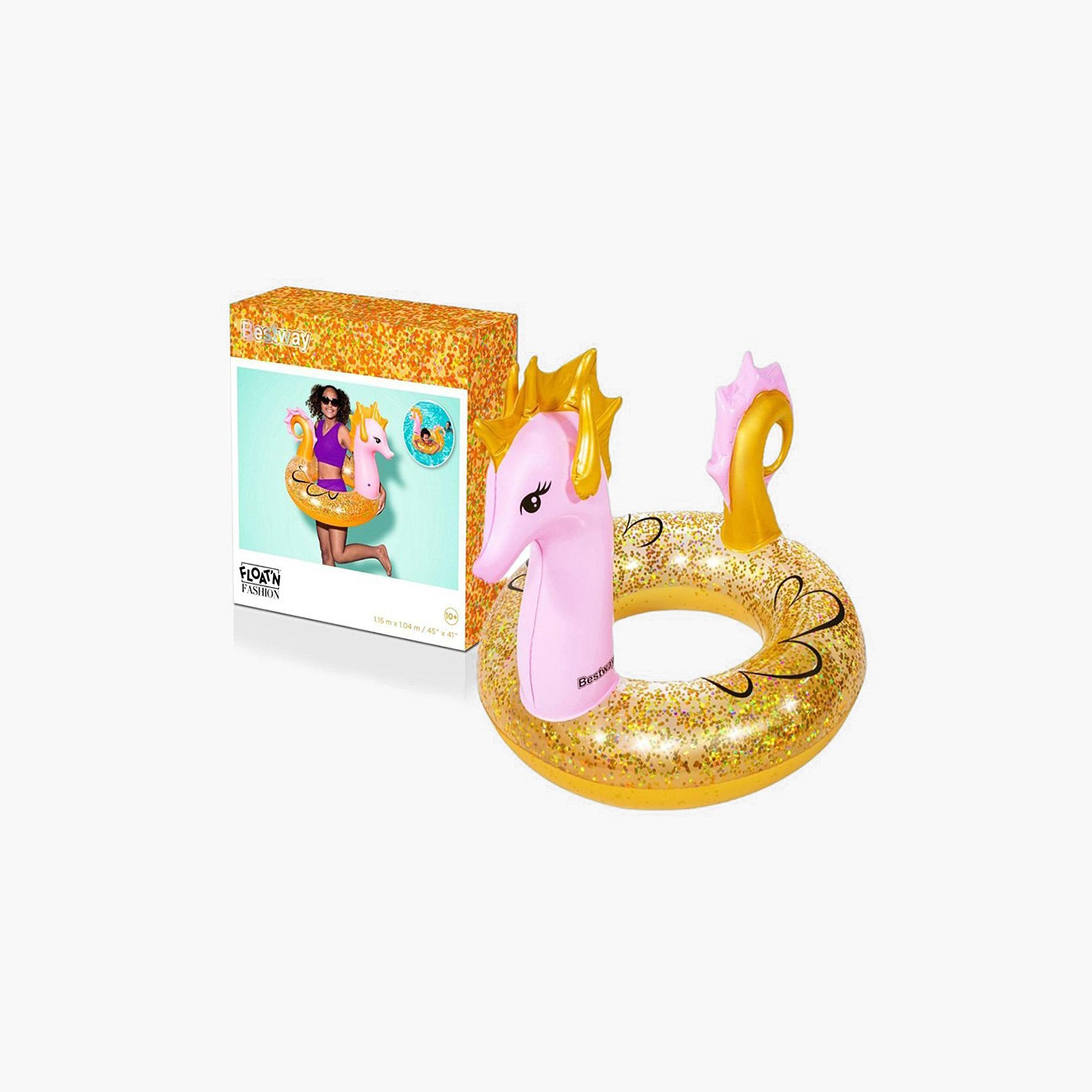Bestway Glitter Gold Seahorse Swim Ring - 115x104 cms-toys-outdoor-poolandbeach-poolaccessories-image-2