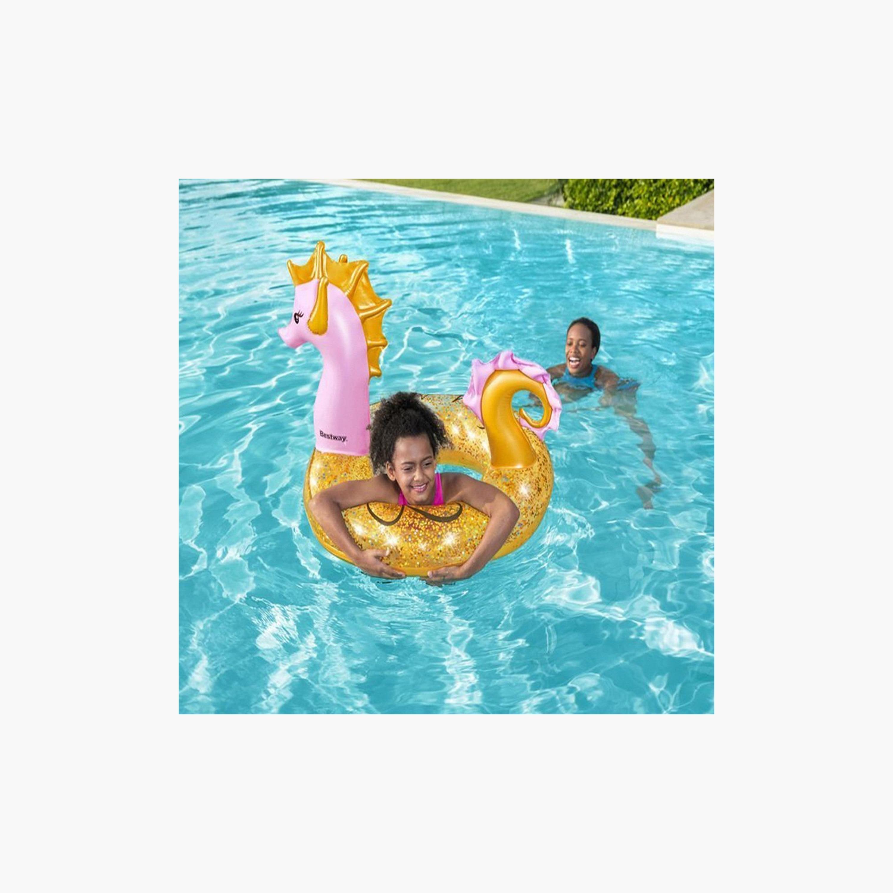 Bestway Glitter Gold Seahorse Swim Ring - 115x104 cms-toys-outdoor-poolandbeach-poolaccessories-image-5