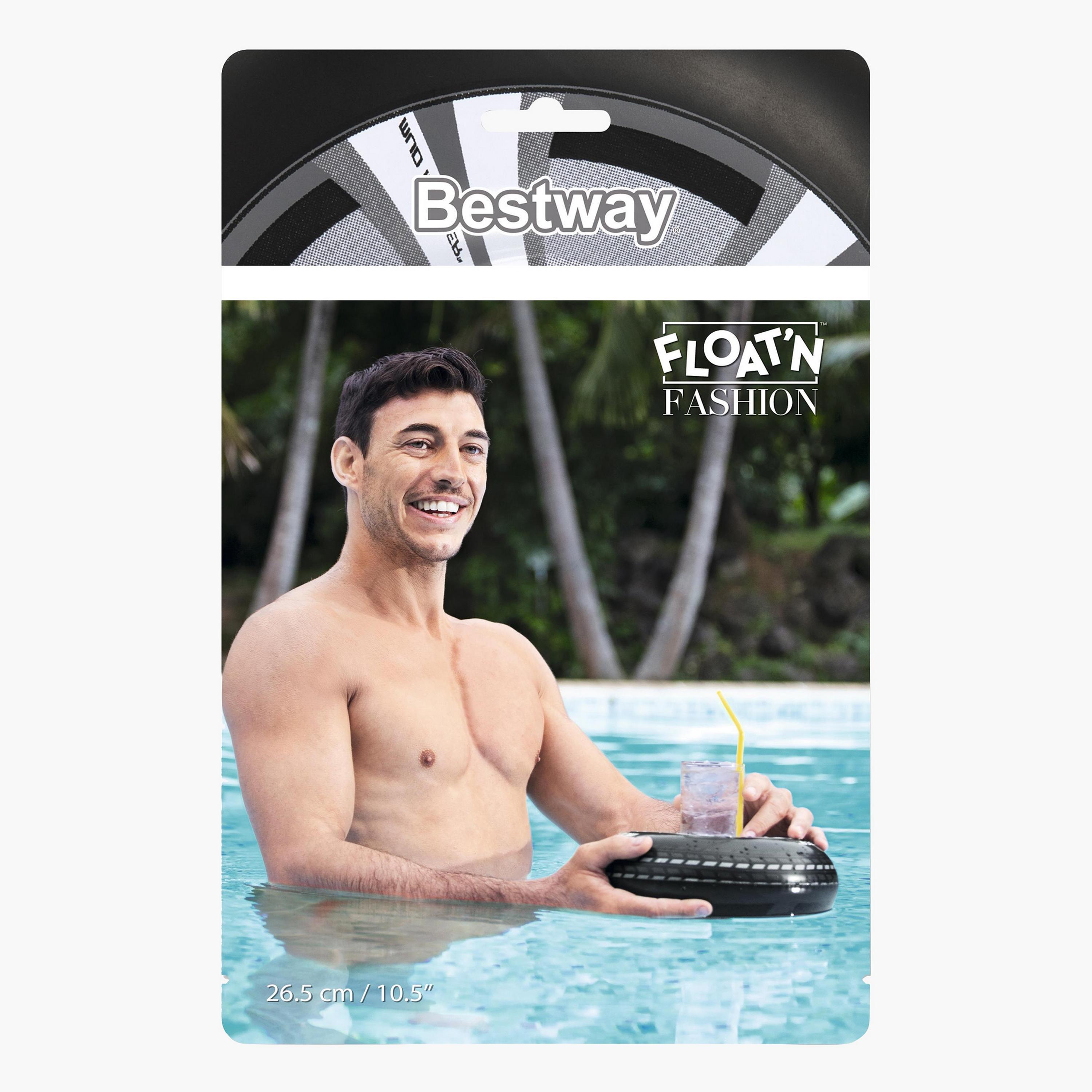 Bestway Floating Tire Drink Holder - 26.5 cms-toys-outdoor-poolandbeach-floatsandboats-image-2