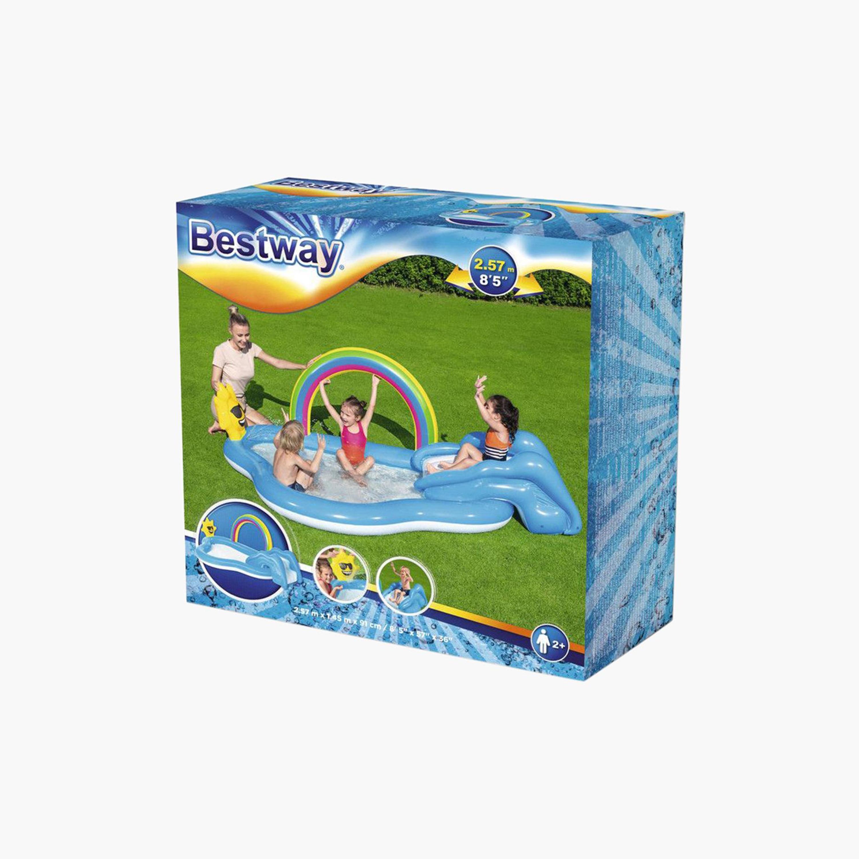 Bestway Inflatable Rainbow 'n Shine Pool and Play Center - 257 x 145 x 91 cms-toys-outdoor-playhousesandplayards-image-2