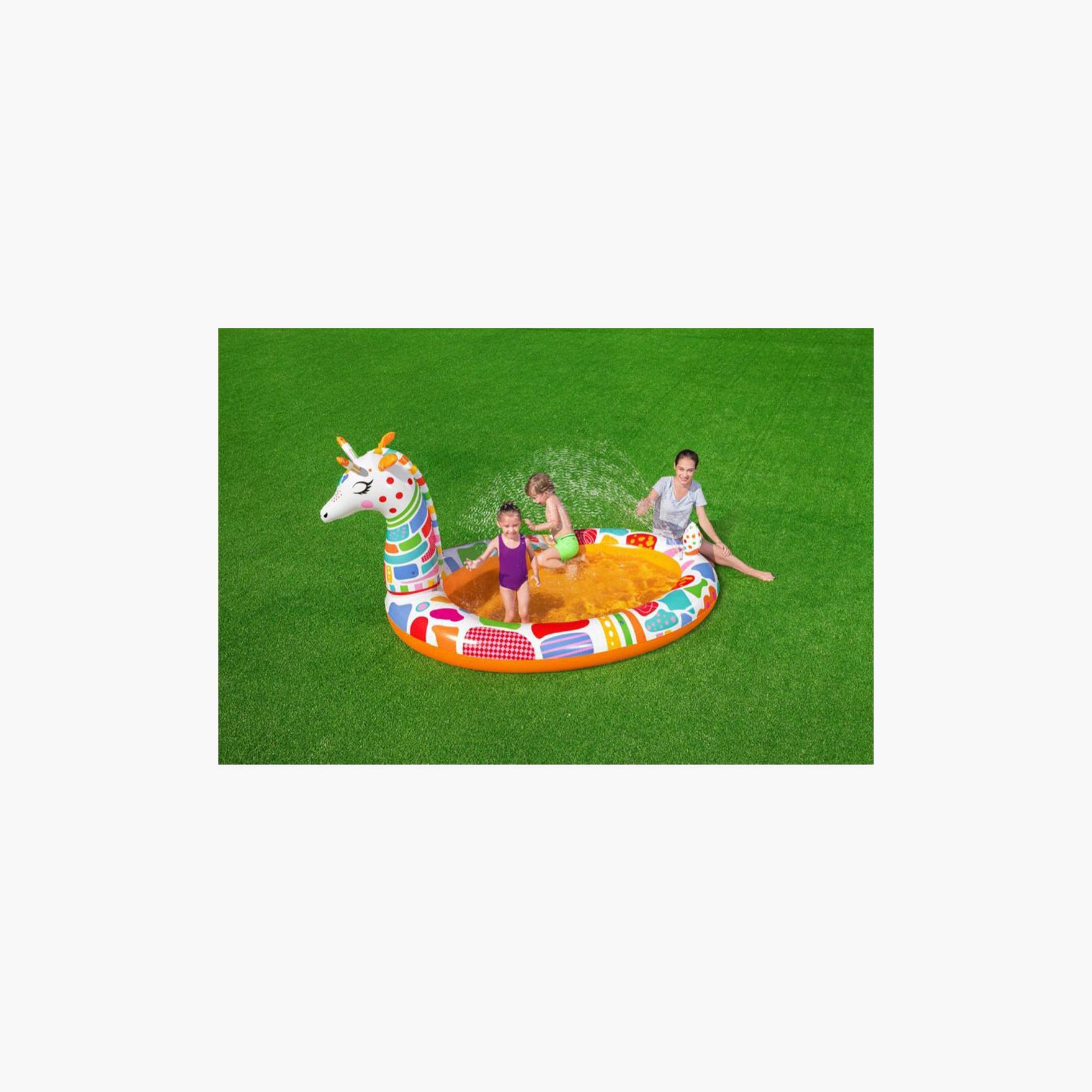 مسبح قابل للنفخ بتصميم زرافة ورشاش من بست واي-toys-outdoor-poolandbeach-floatsandboats-image-5