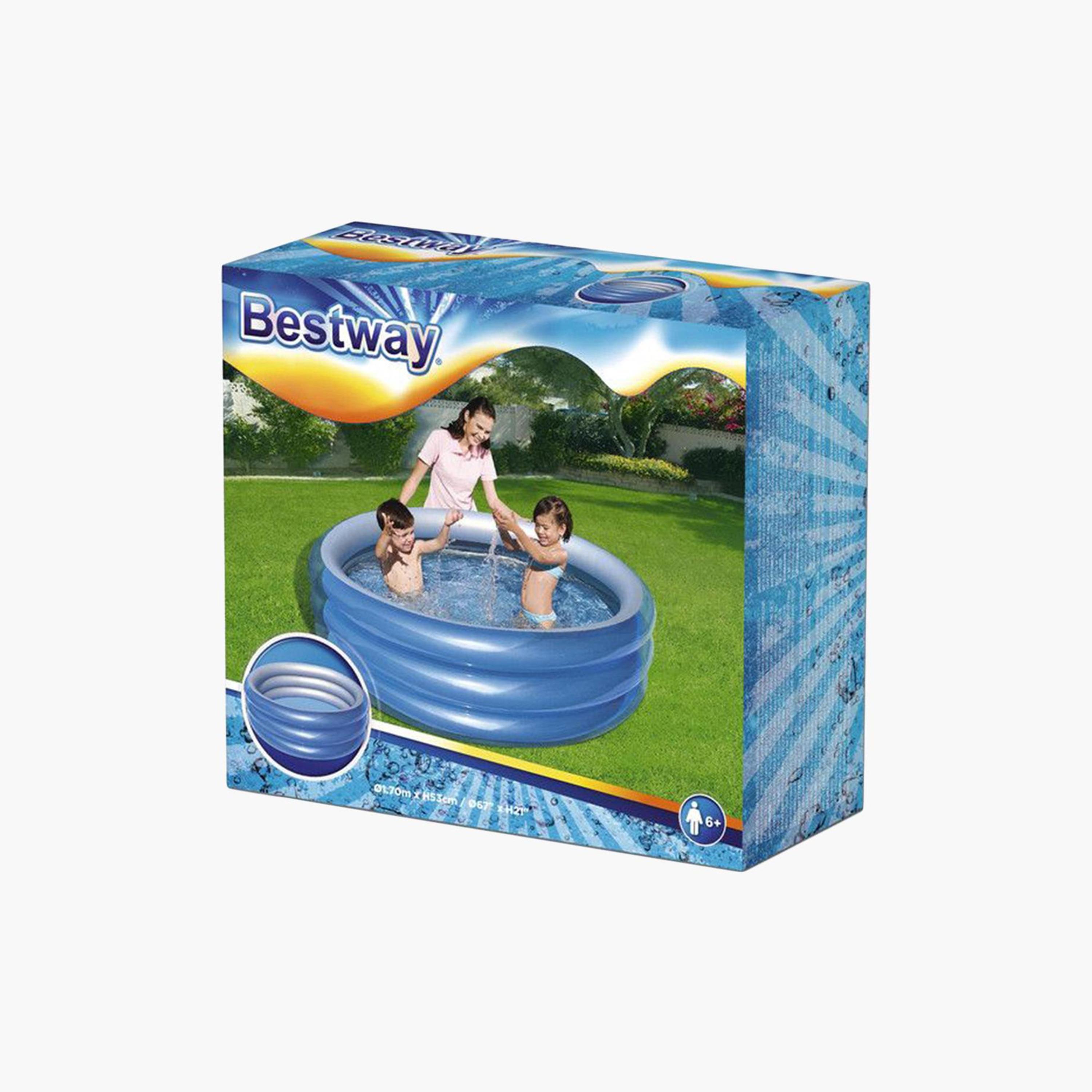 Bestway Big Metallic 3-Ring Inflatable Pool - 33x9.5x30 cms-toys-outdoor-poolandbeach-poolaccessories-image-2